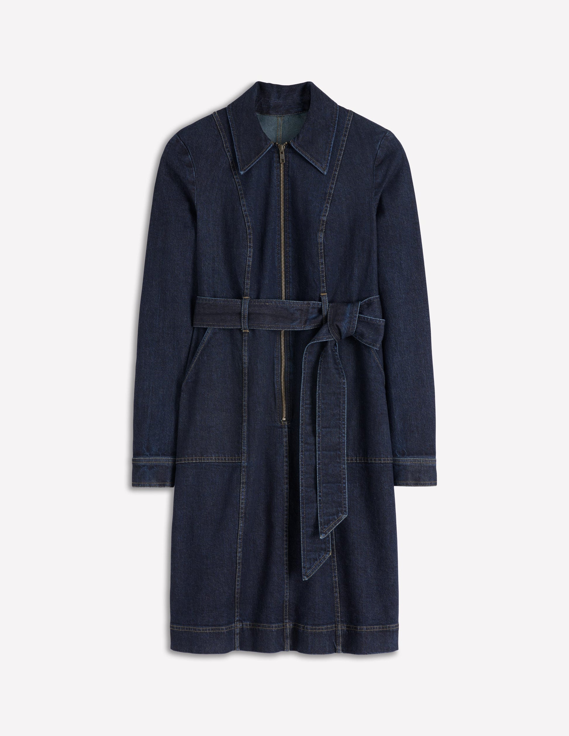 Kurzes Jeanskleid mit Reißverschluss-Indigo-6