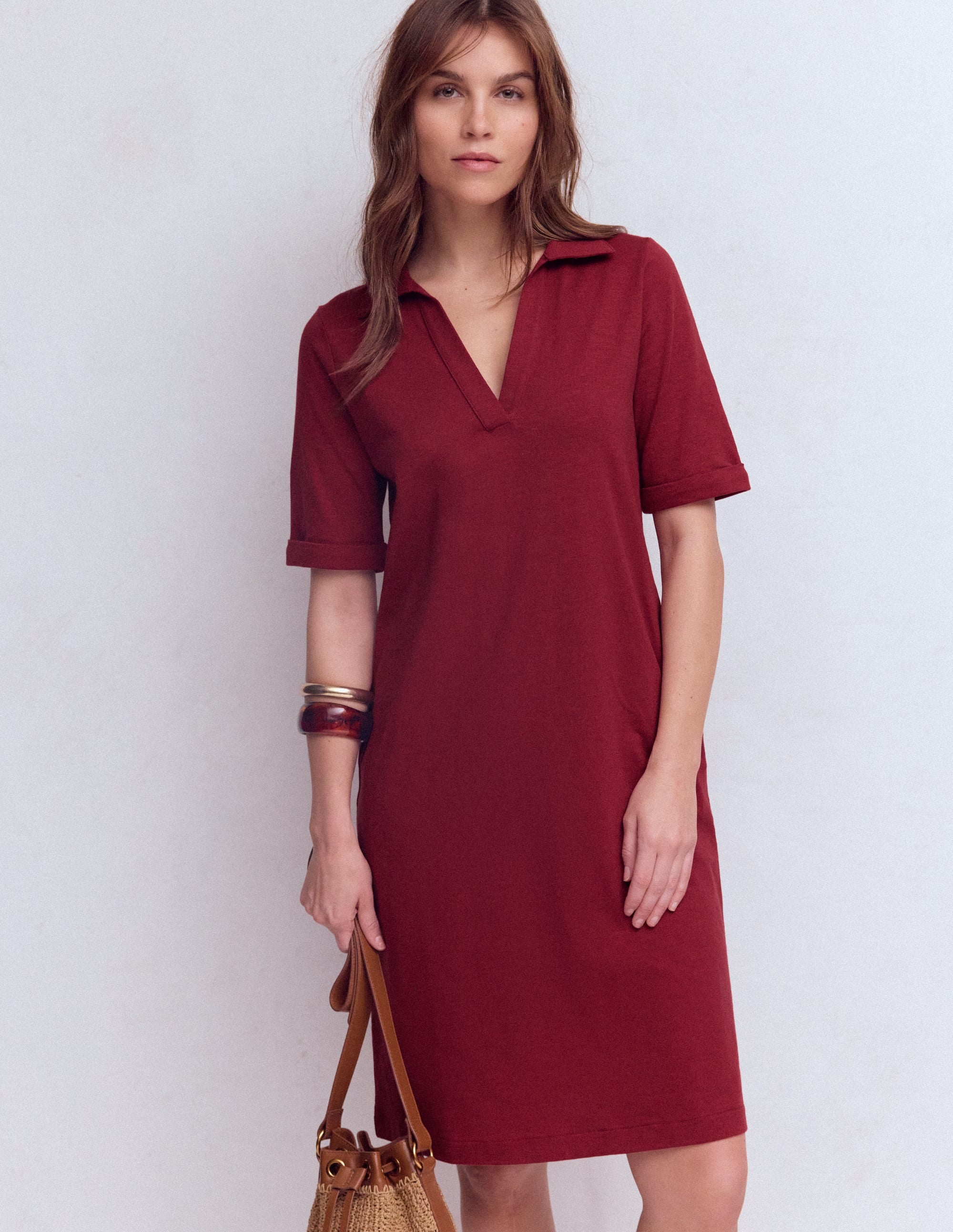 Robe T-shirt Tilda en jersey-Châtaigne profonde - Image 1