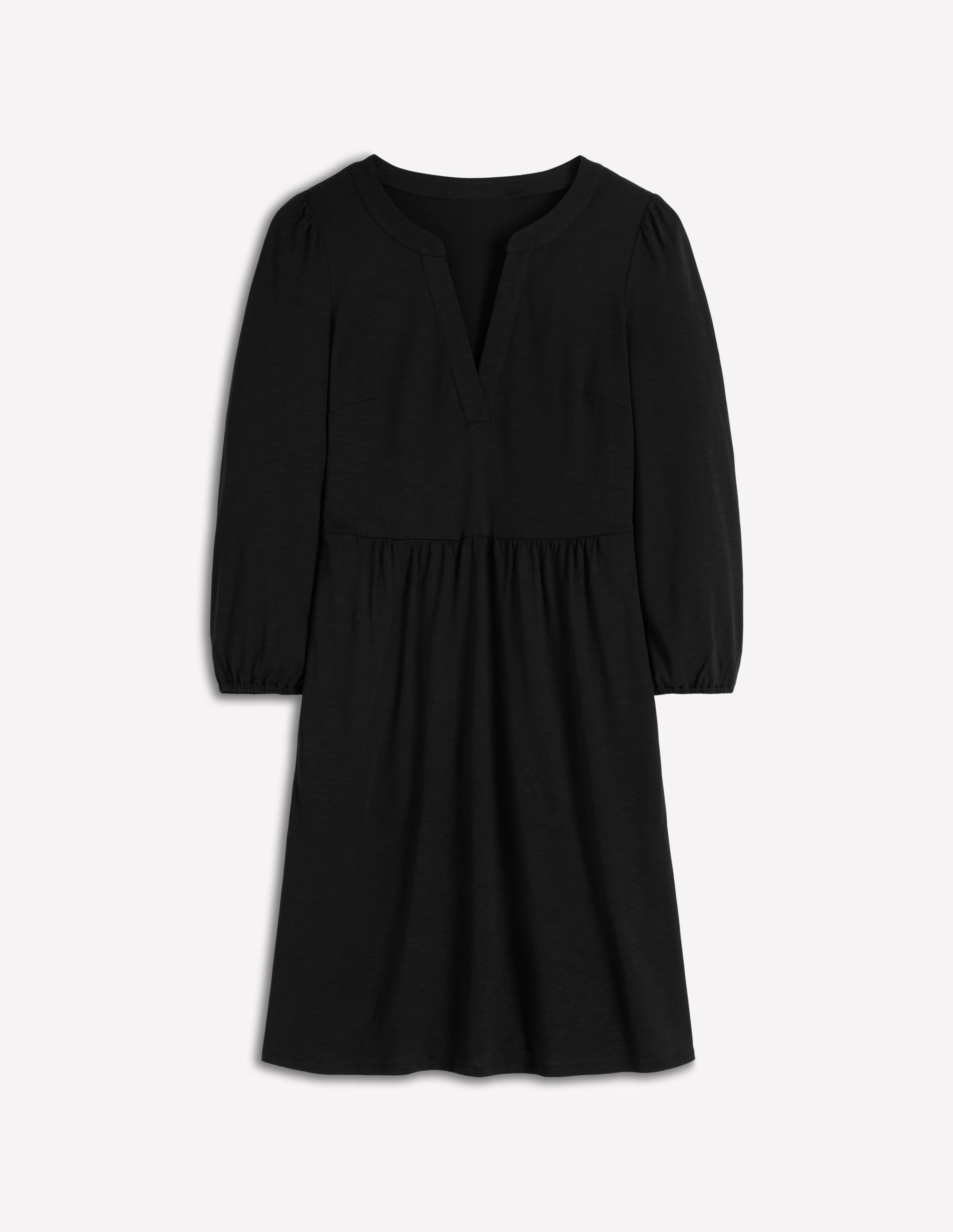 Cathy Jerseykleid mit gekerbtem Ausschnitt-Schwarz - Image 5