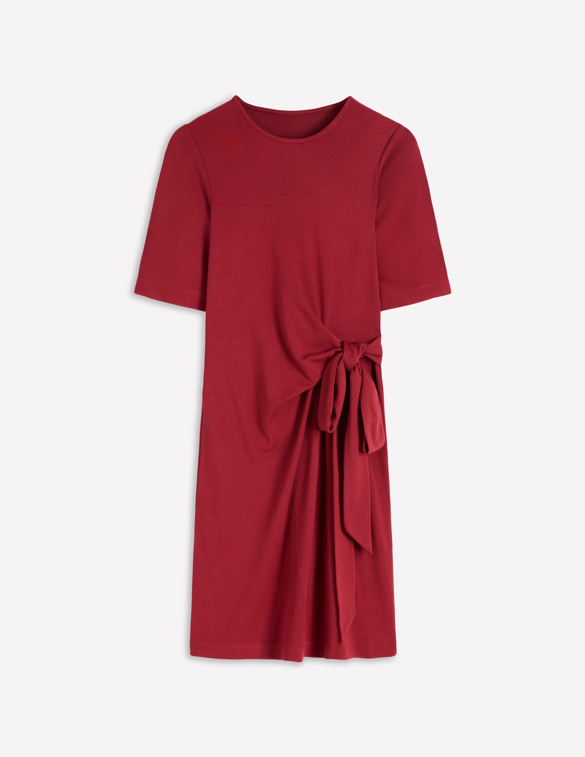 Zinnia Kurzes Jerseykleid zum Binden-Sattes Kastanienbraun - Image 6