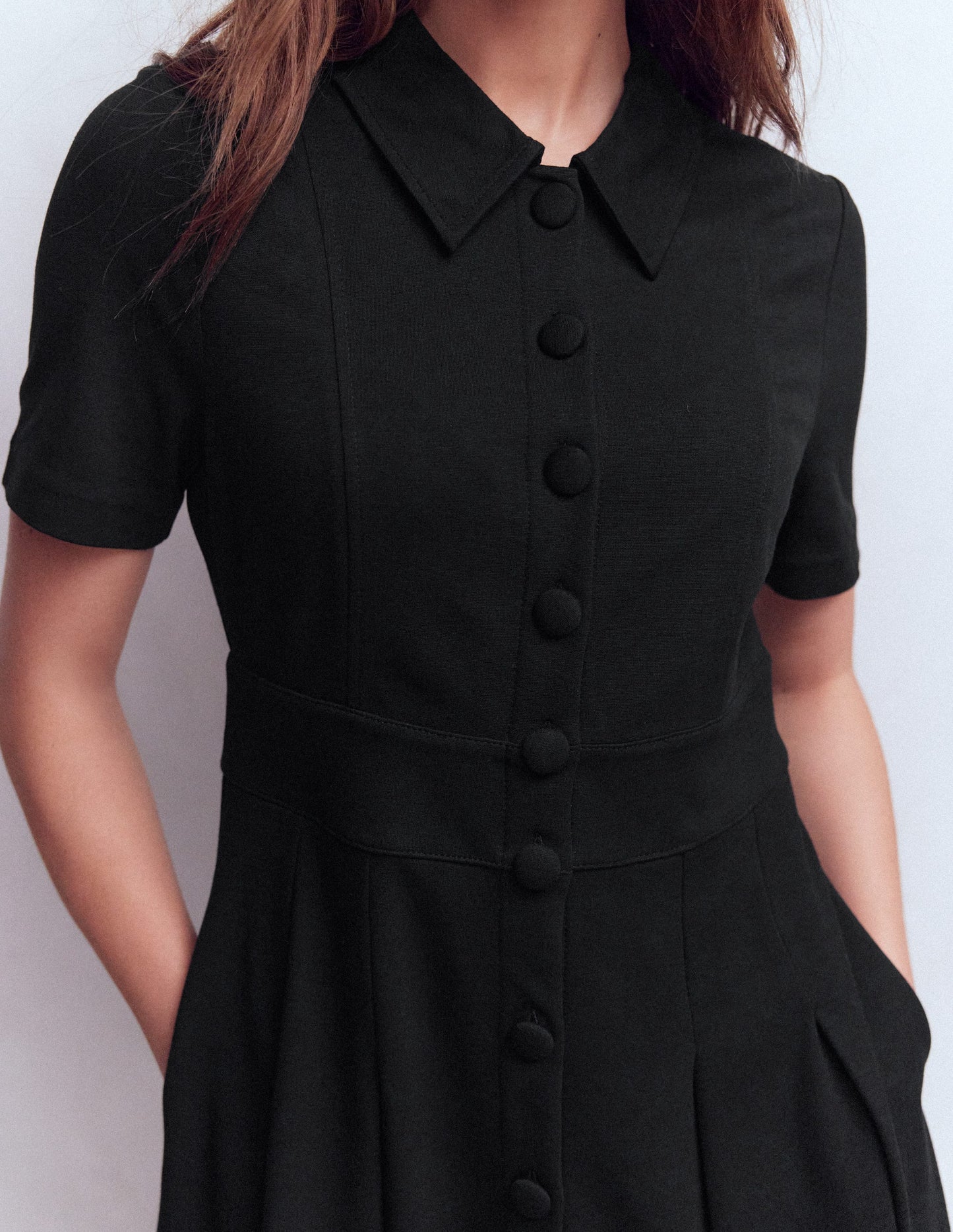 Bridget Ponte Short Dress-Black