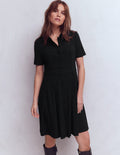 Bridget Kurzes Ponte-Kleid-Schwarz