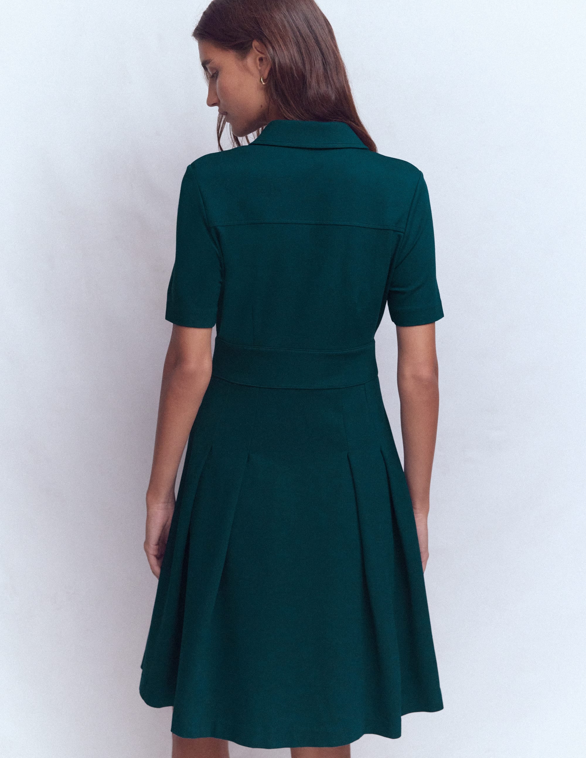 Bridget Kurzes Ponte-Kleid-Mitternachtsblaugrün - Image 4
