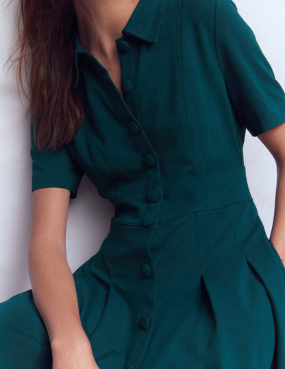 Bridget Kurzes Ponte-Kleid-Mitternachtsblaugrün-8