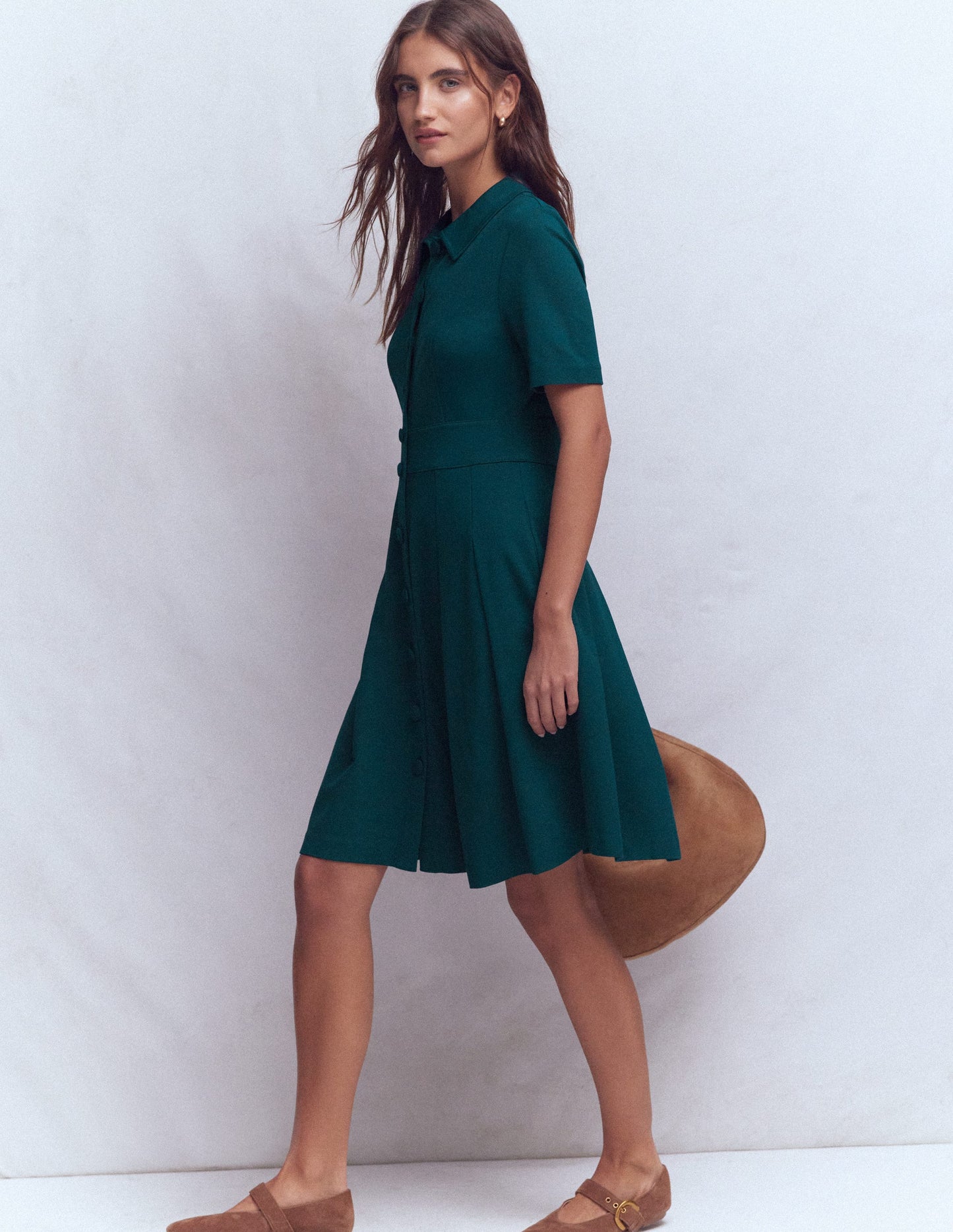 Bridget Kurzes Ponte-Kleid-Mitternachtsblaugrün