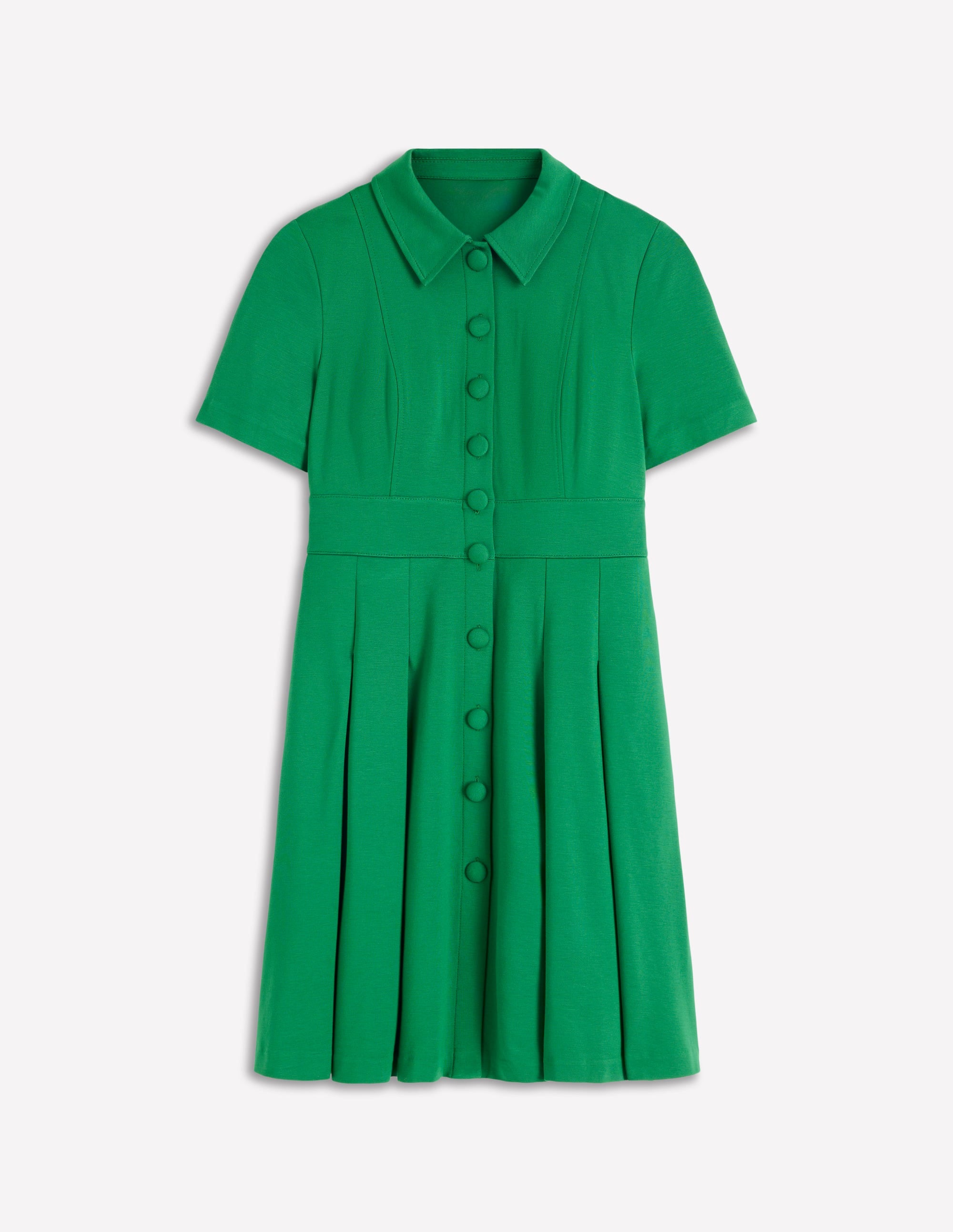 Robe courte Bridget en point de Rome-Vert frais - Image 5