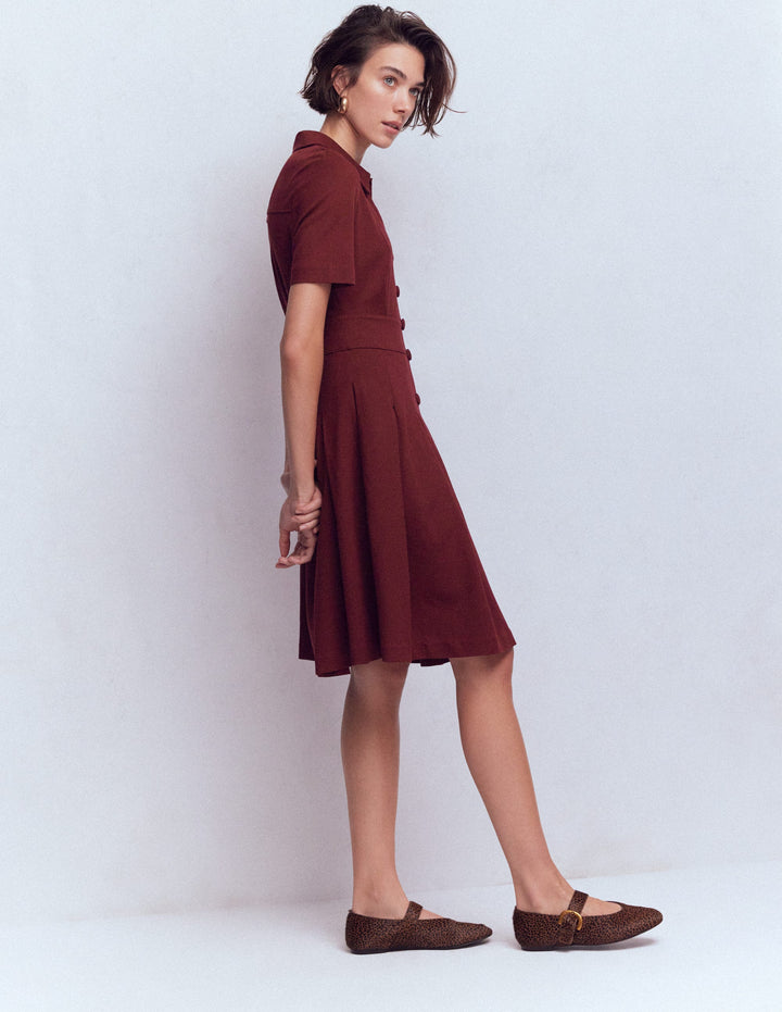 Robe courte Bridget en point de Rome-Glycine profond