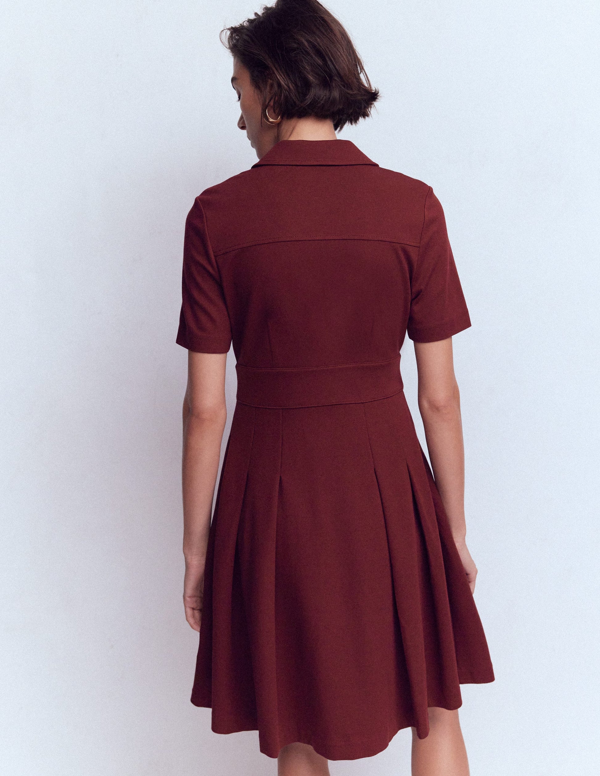 Bridget Kurzes Ponte-Kleid-Dunkelviolett-3