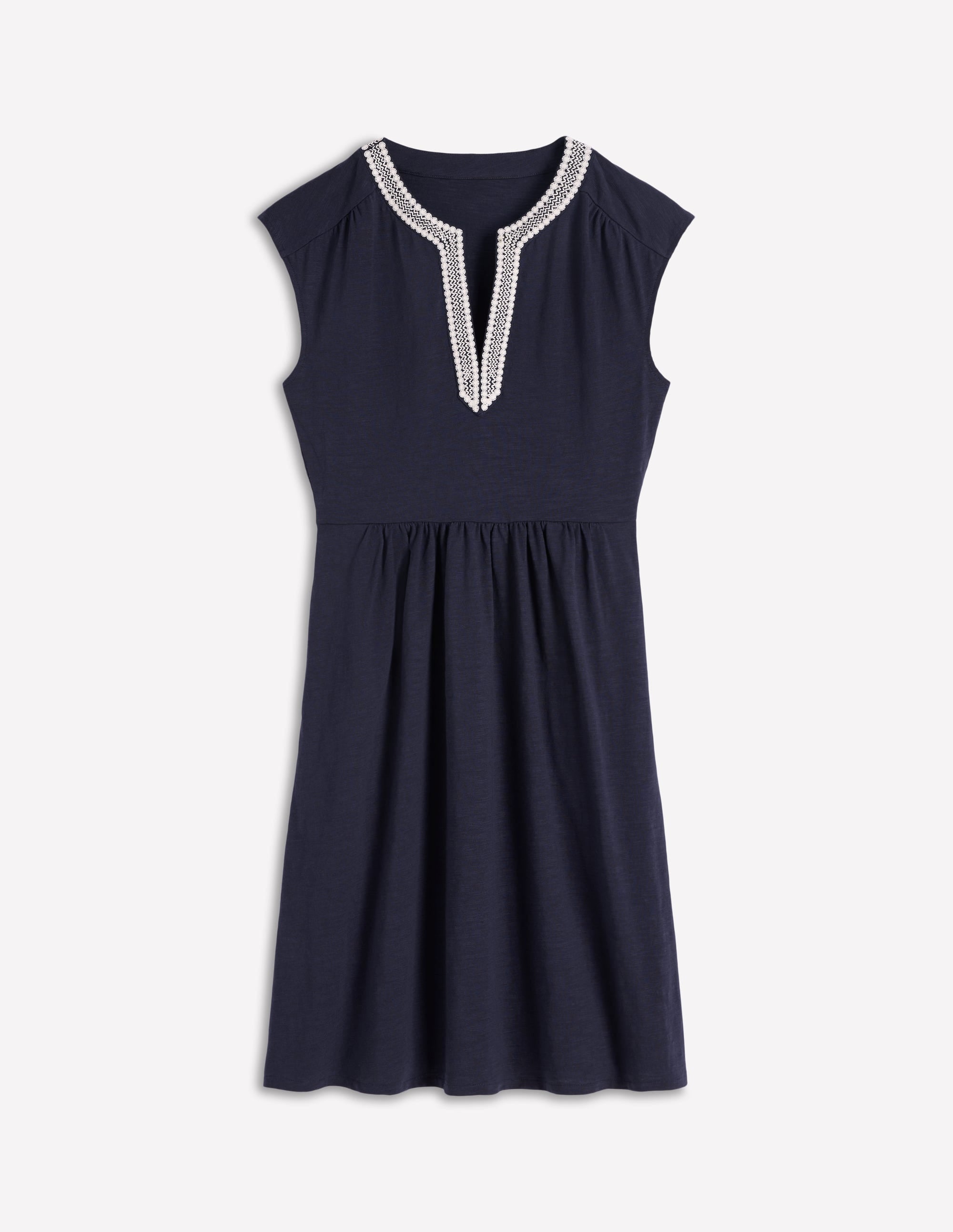 May Kurzes, besticktes Kleid-Marineblau - Image 5
