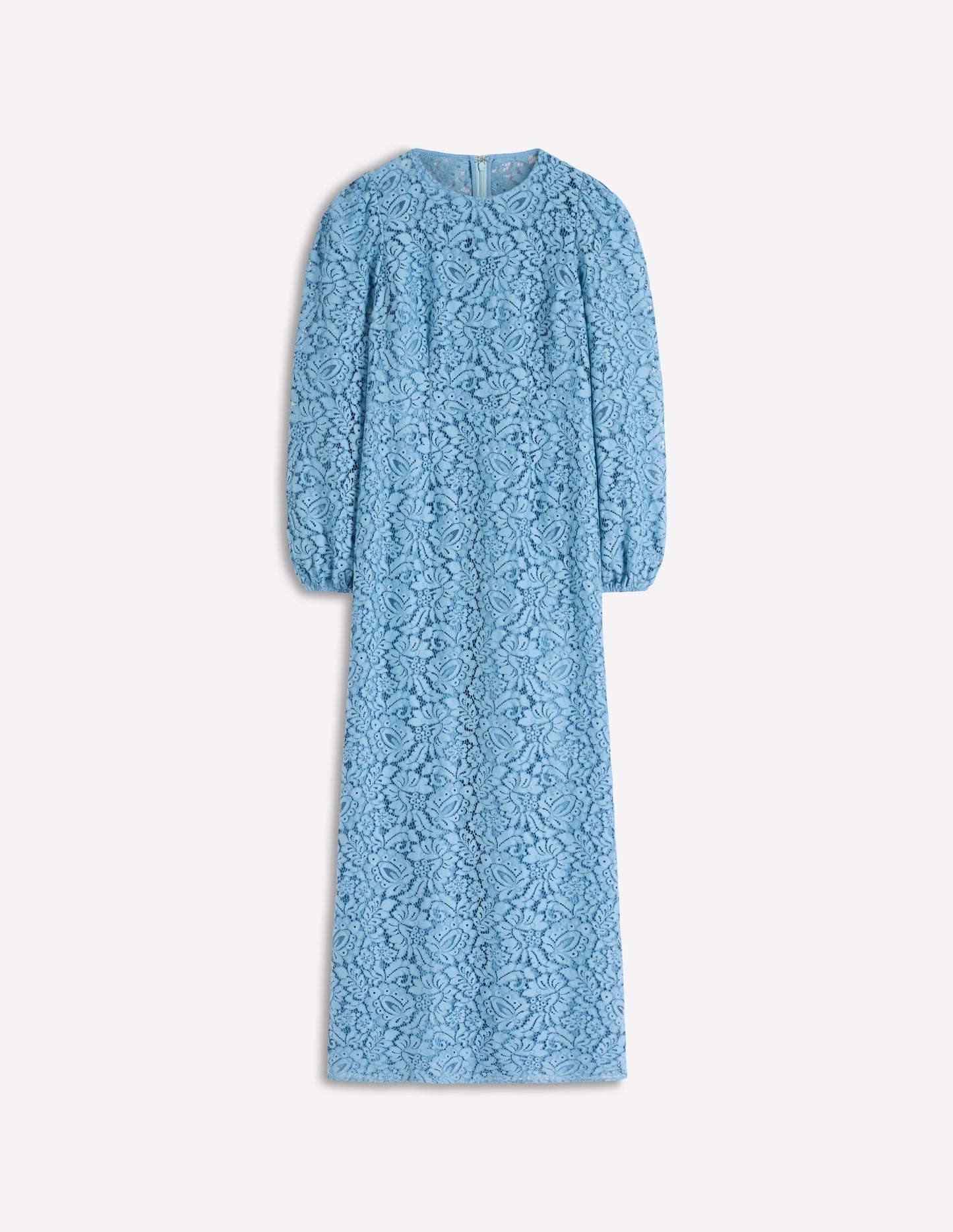 Hochgeschlossenes Spitzenkleid-Blau