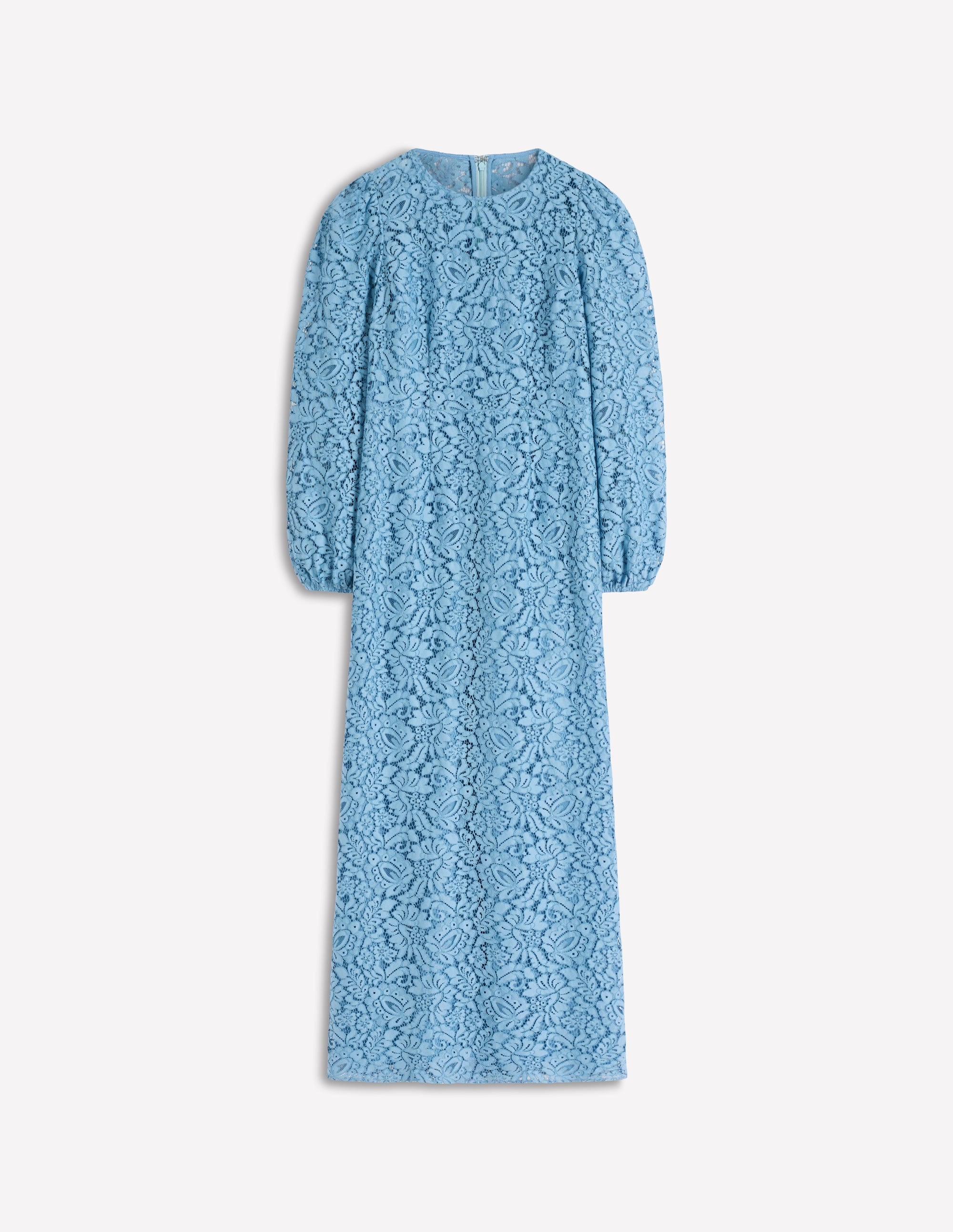 Hochgeschlossenes Spitzenkleid-Blau - Image 5
