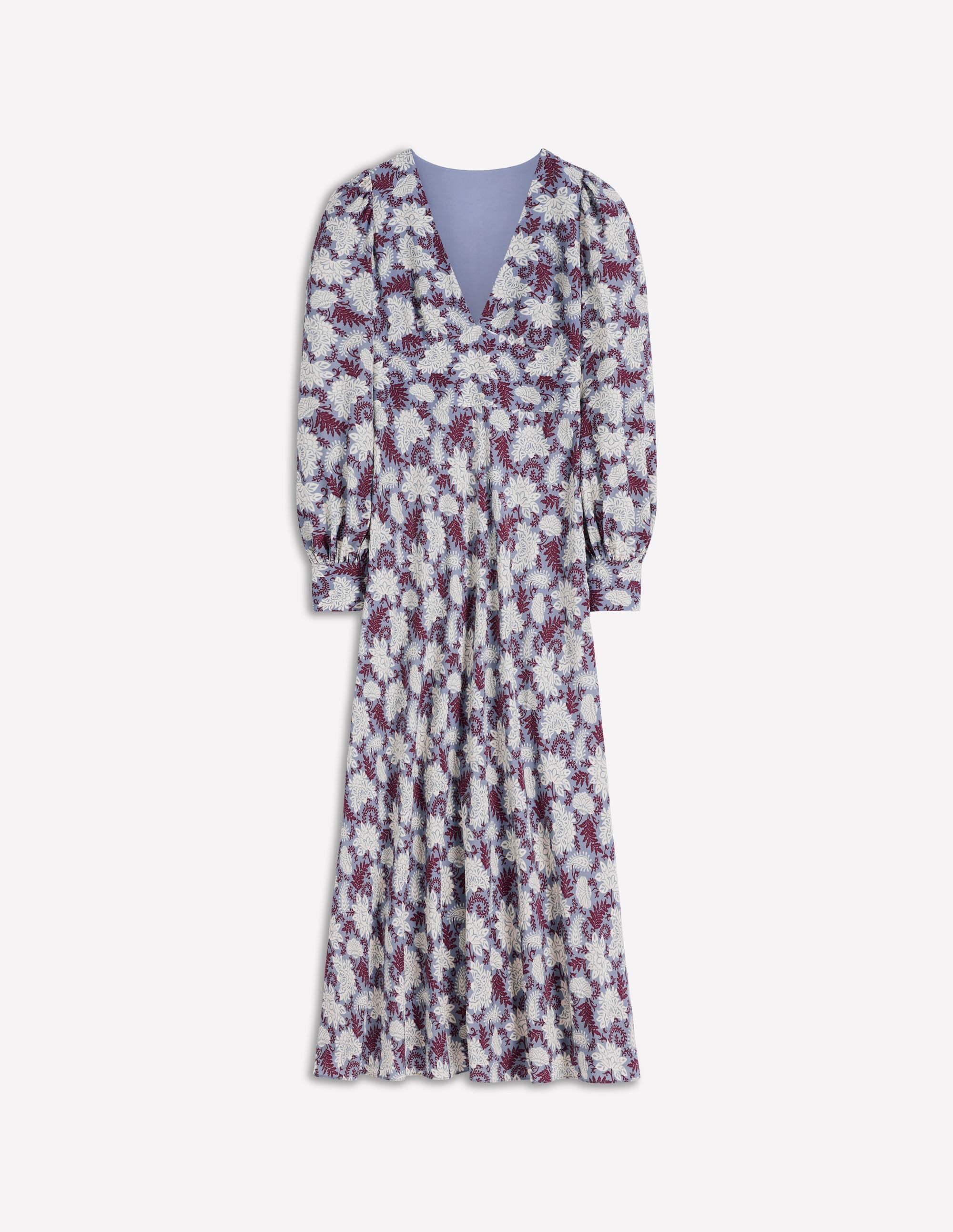 Kleid mit V-Ausschnitt und Blousonärmeln-Bunt Blühende Flora - Image 6