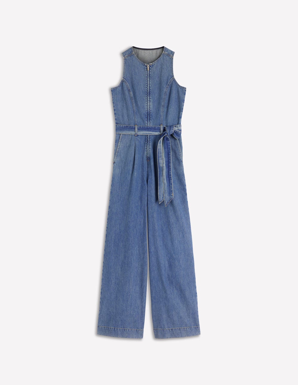 Ärmelloser Jeans-Jumpsuit-Mittelblau Vintage - Image 6