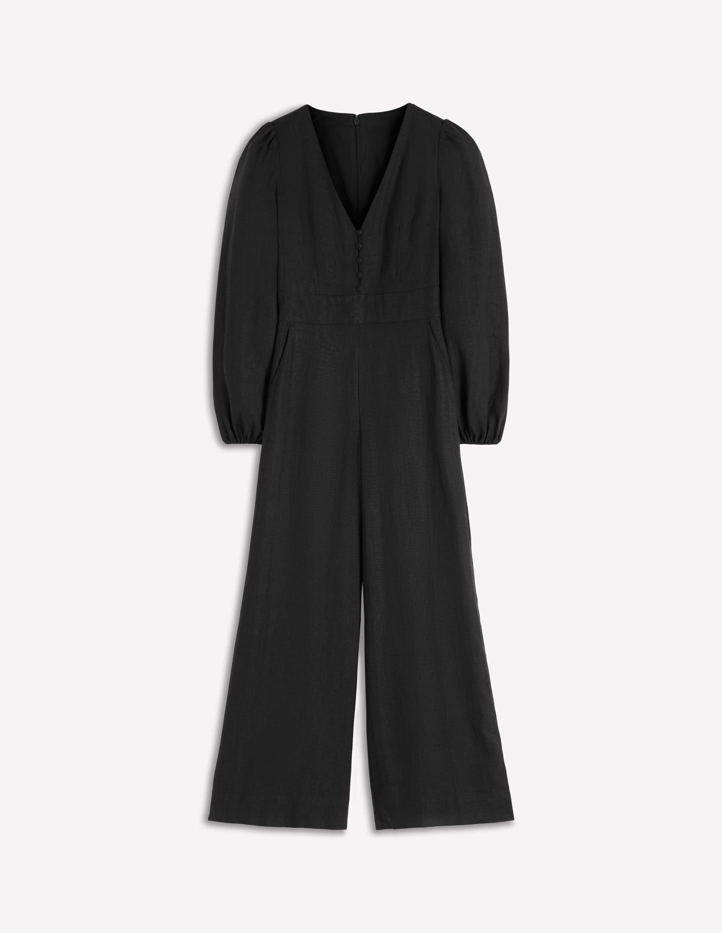 Lola Leinen-Jumpsuit-Schwarz