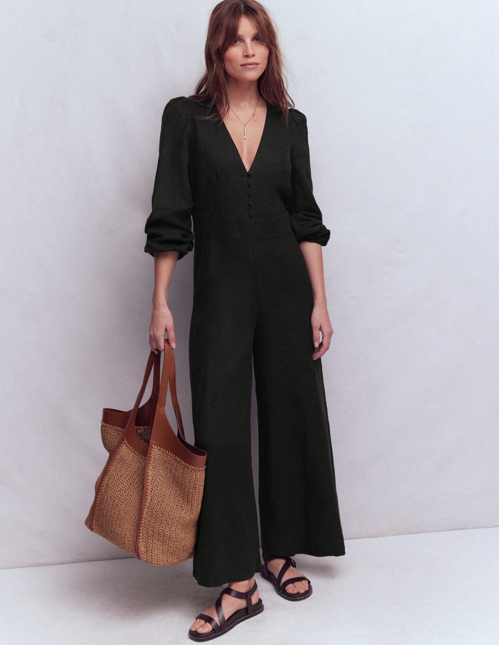 Combinaison Lola en lin-Noir - Image 1