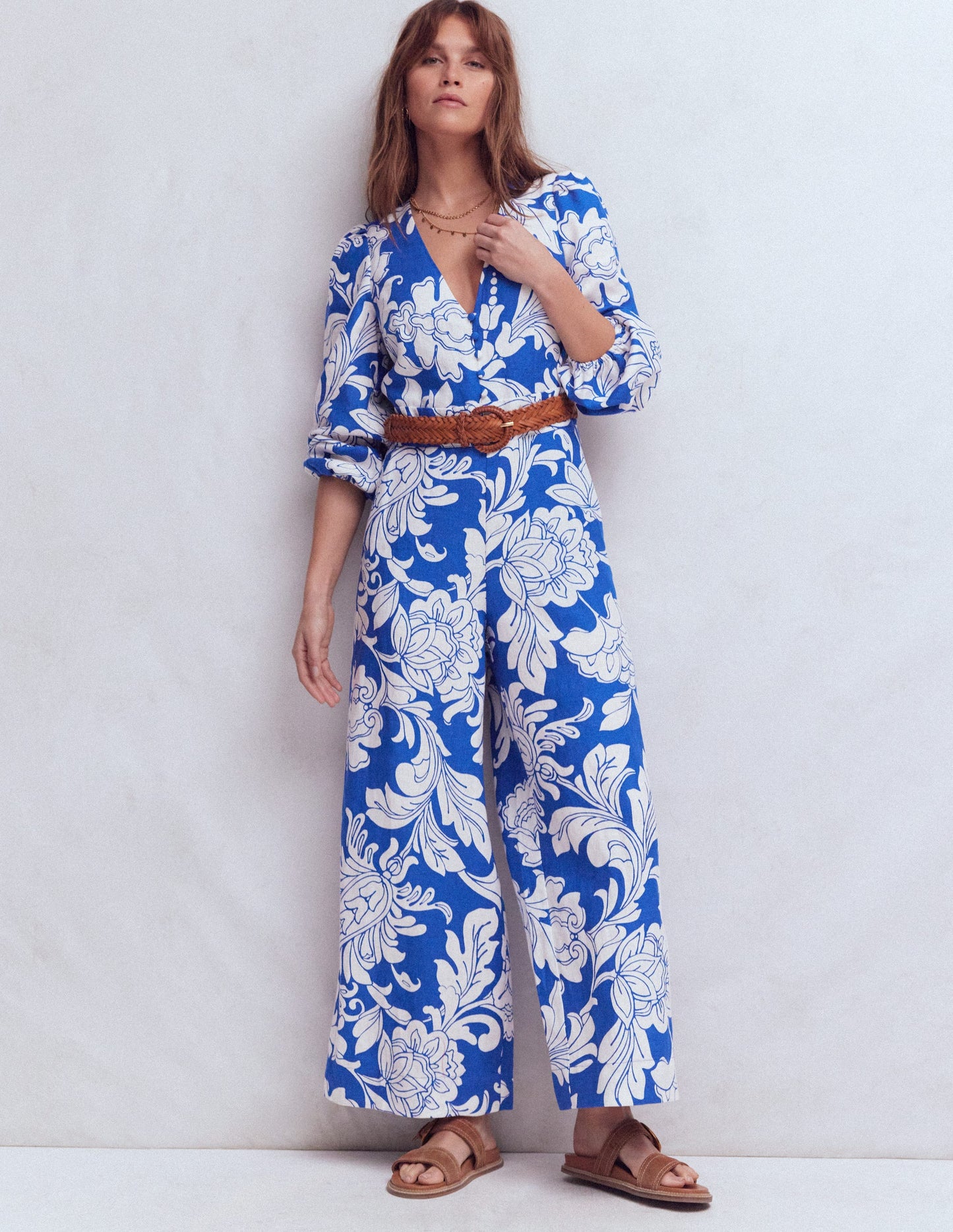 Lola Leinen-Jumpsuit-Surf the Web-Blau