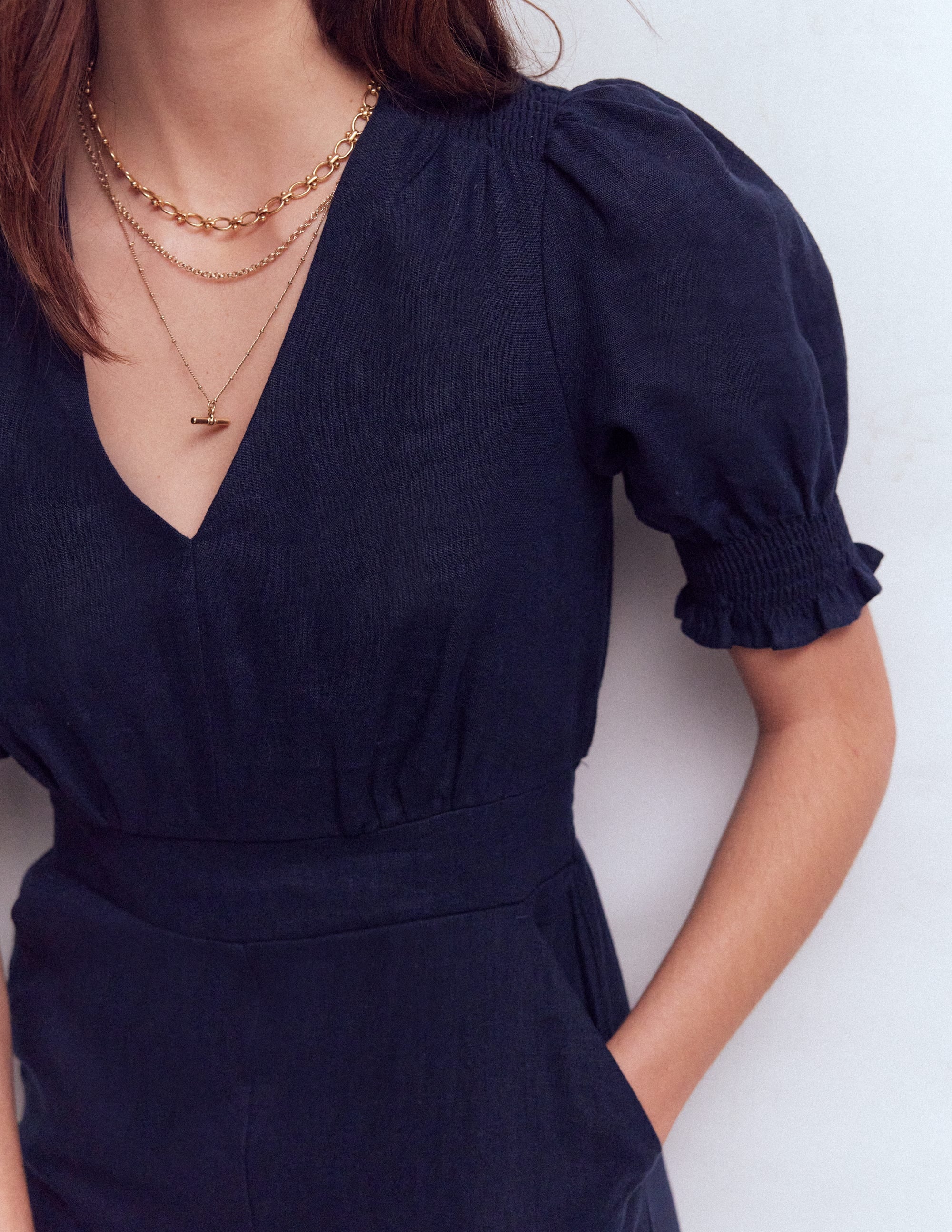 Anna Leinen-Jumpsuit-Marineblau - Image 2