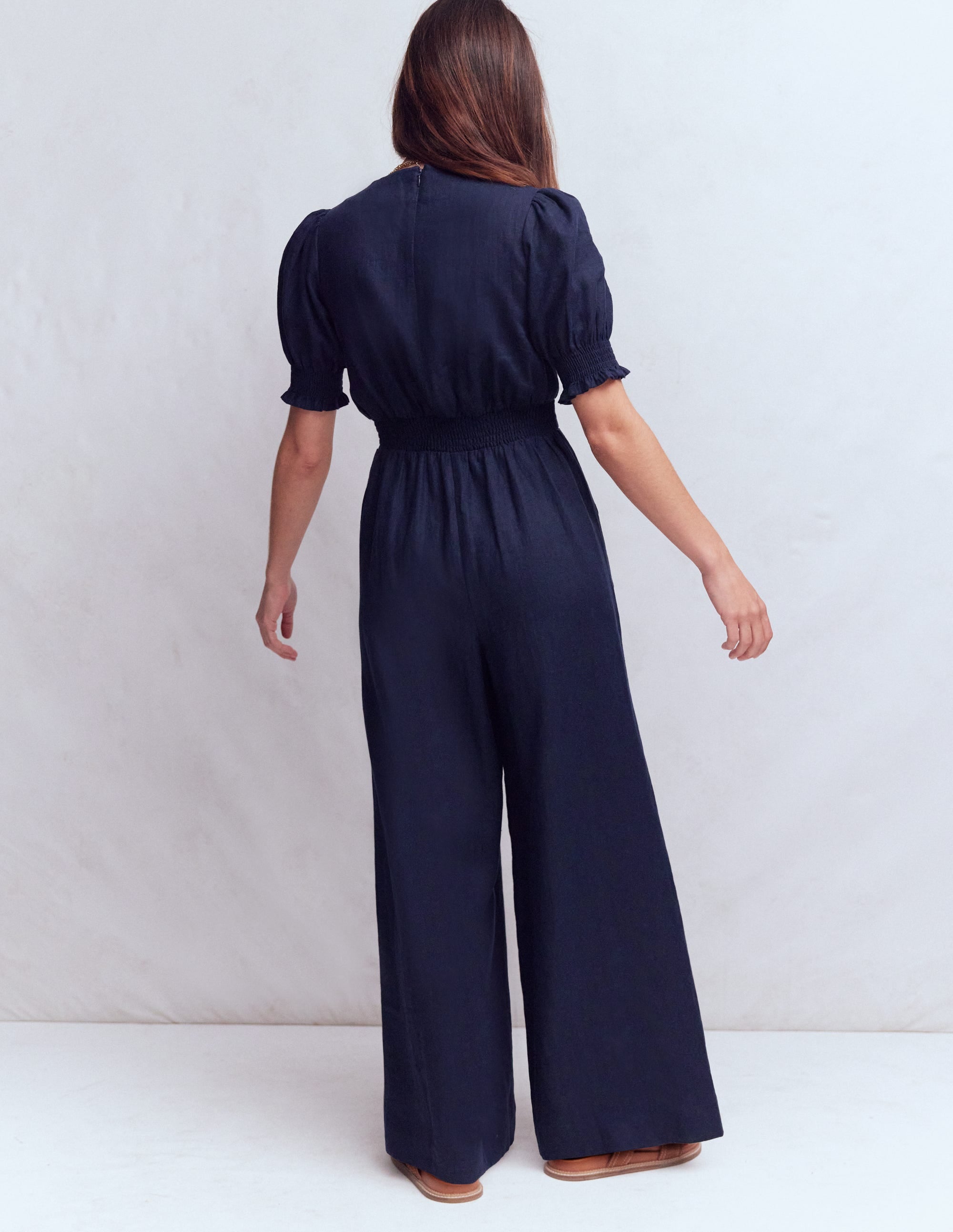 Anna Leinen-Jumpsuit-Marineblau - Image 3