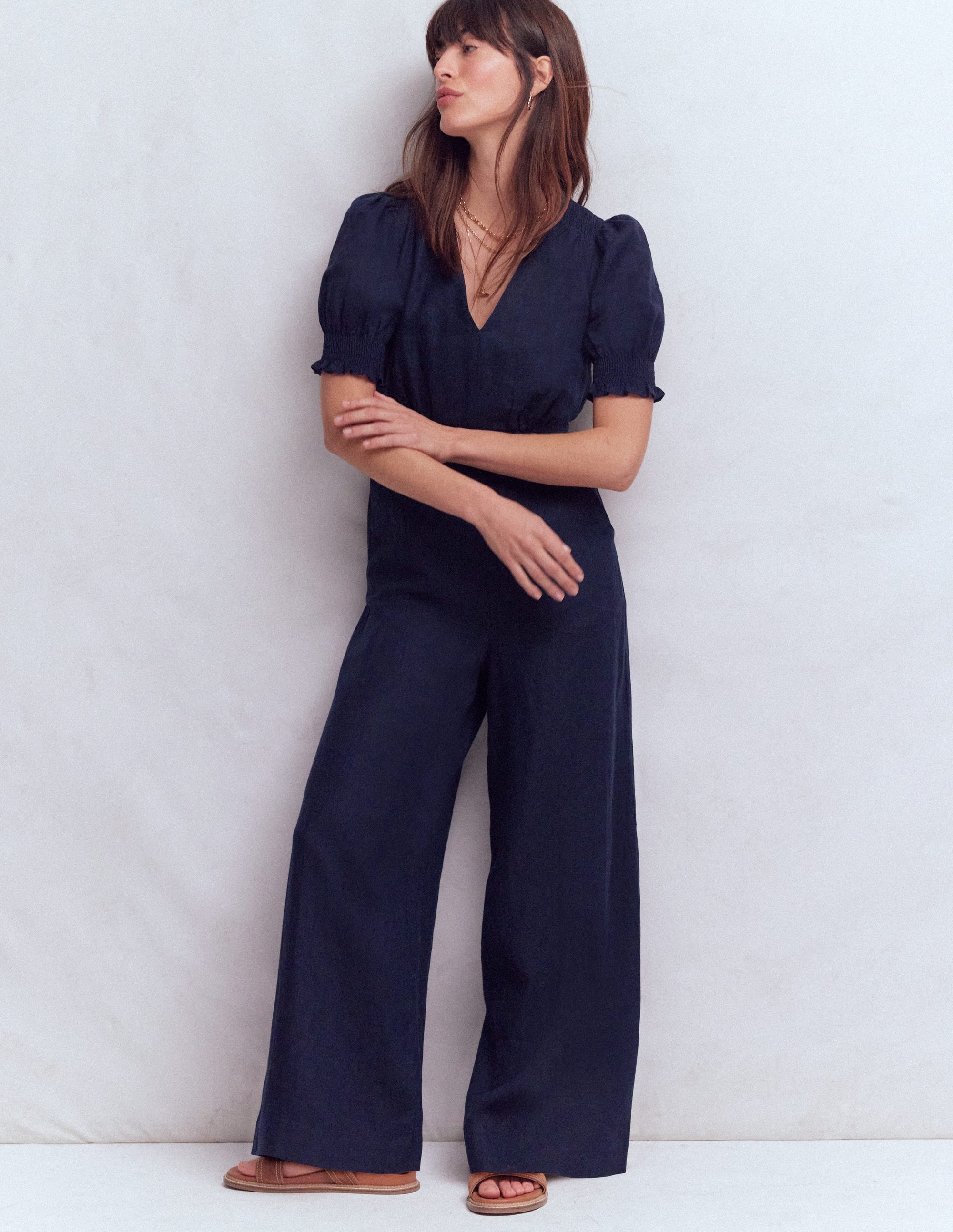 Anna Leinen-Jumpsuit-Marineblau - Image 4