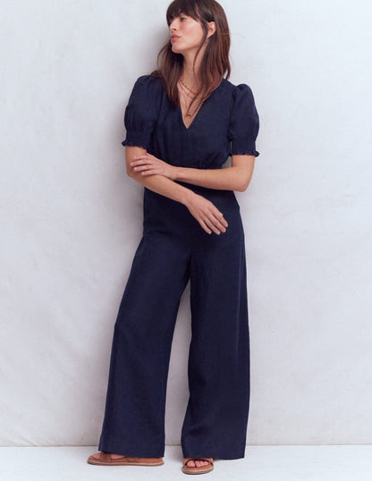 Anna Leinen-Jumpsuit-Marineblau-4