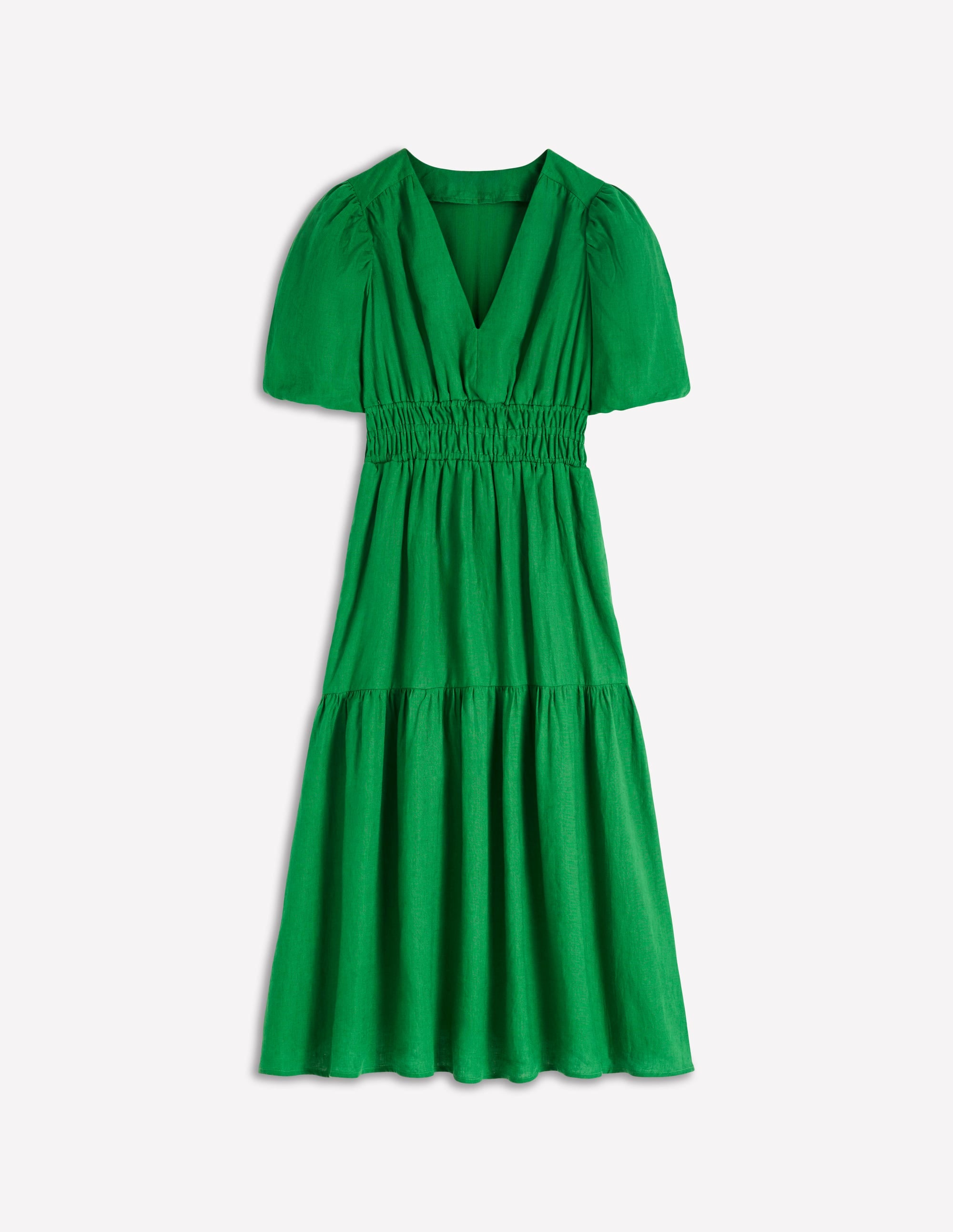 Robe midi Irene en lin-Vert des Highlands - Image 5