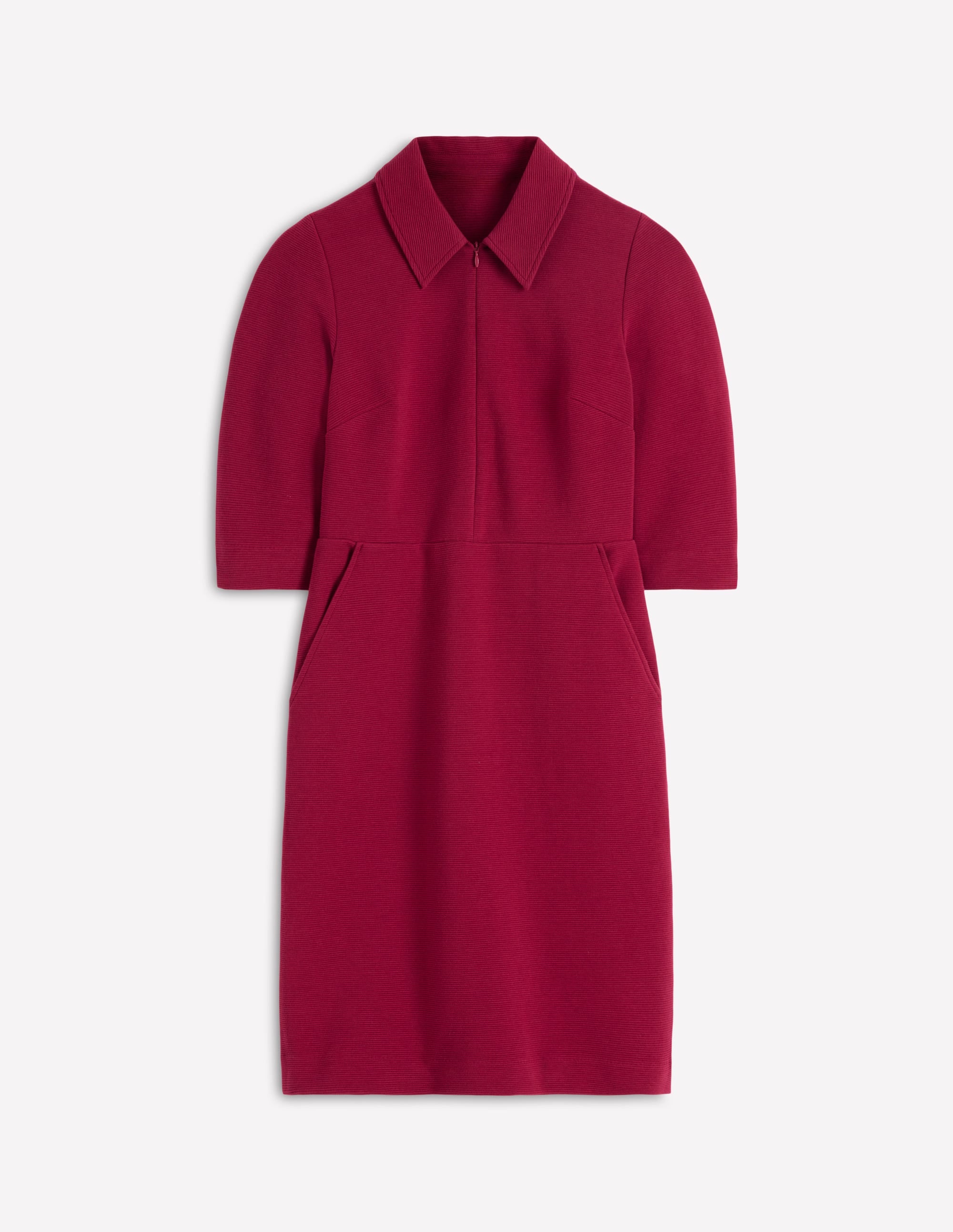Cam Short Sleeve Ottoman Dress-Ruby Red - Image 5