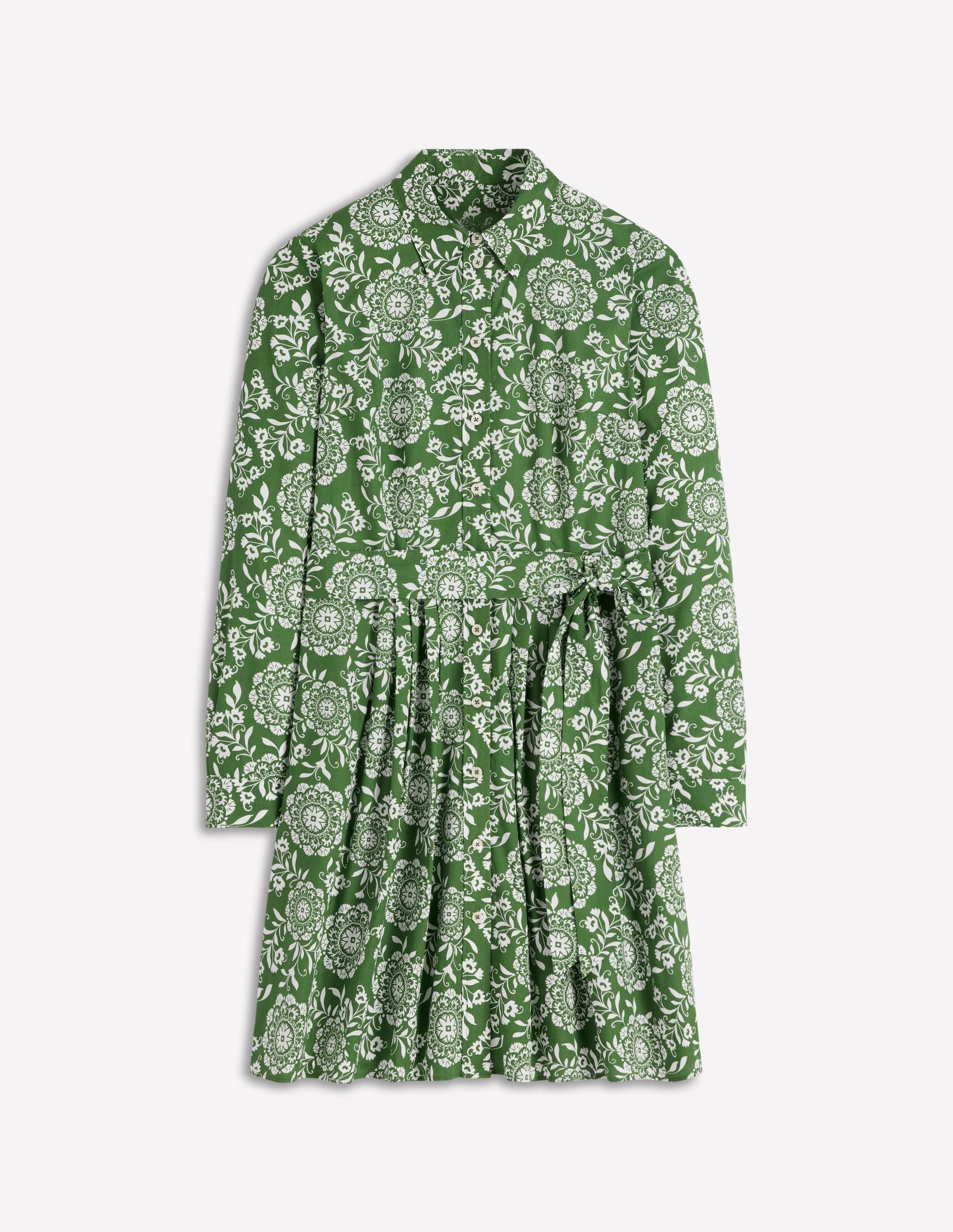 Alexa Langärmliges, kurzes Kleid-Grün, Dekorative Blüten - Image 7