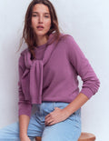 Eva Kaschmirpullover mit Rundhalsausschnitt-Rotklee-Rosa