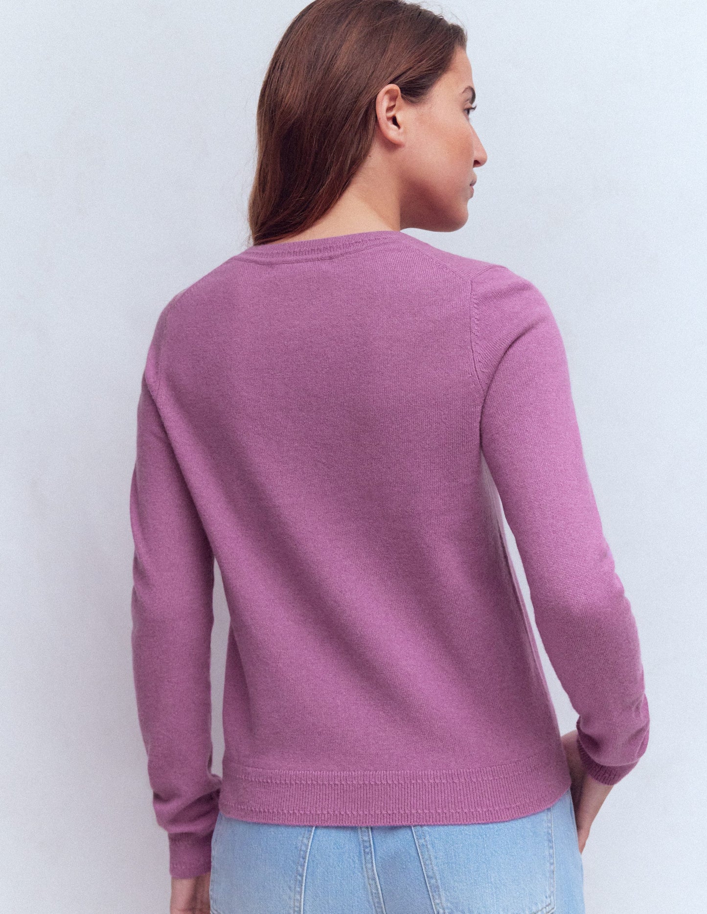 Eva Kaschmirpullover mit Rundhalsausschnitt-Rotklee-Rosa