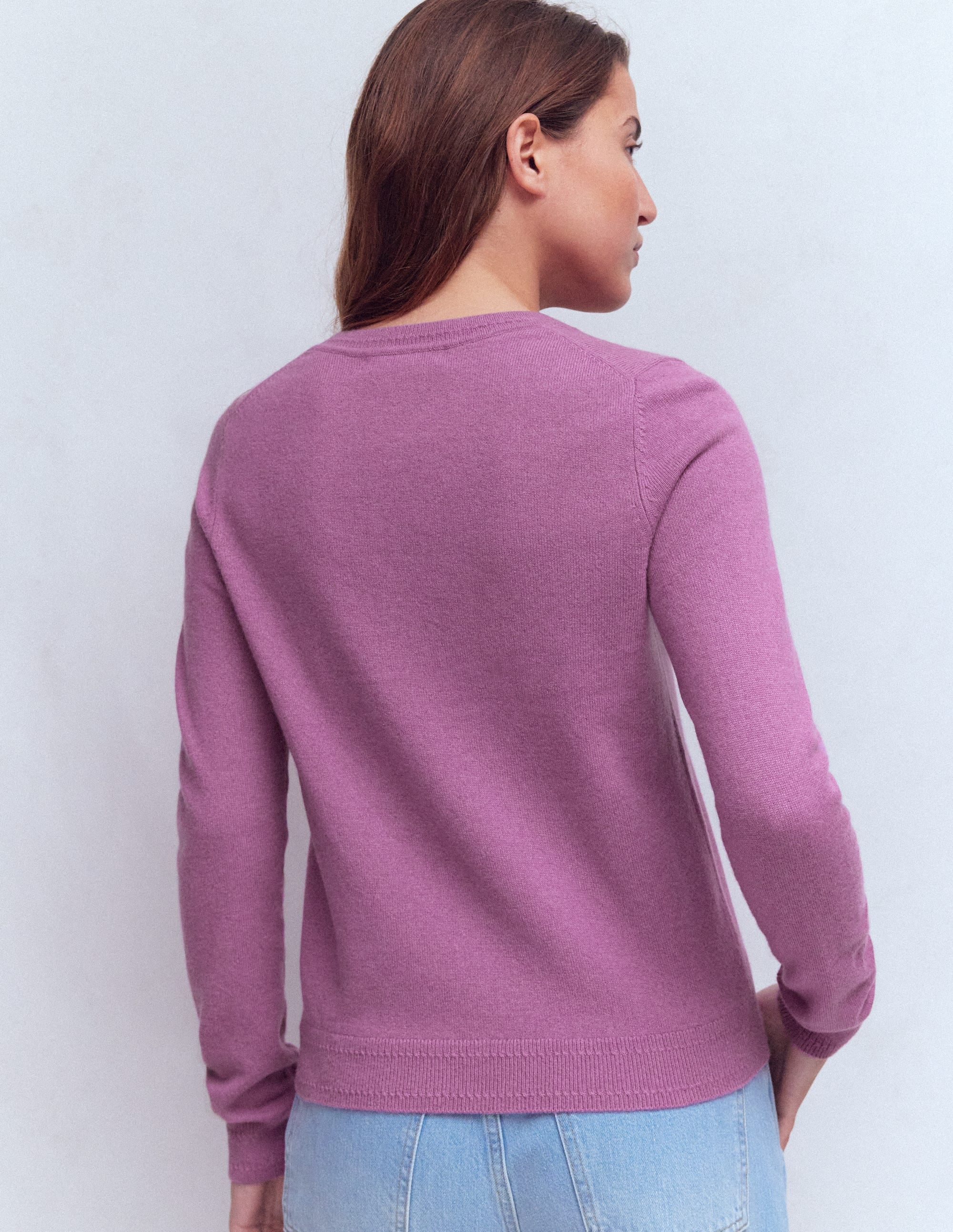 Eva Kaschmirpullover mit Rundhalsausschnitt-Rotklee-Rosa - Image 4