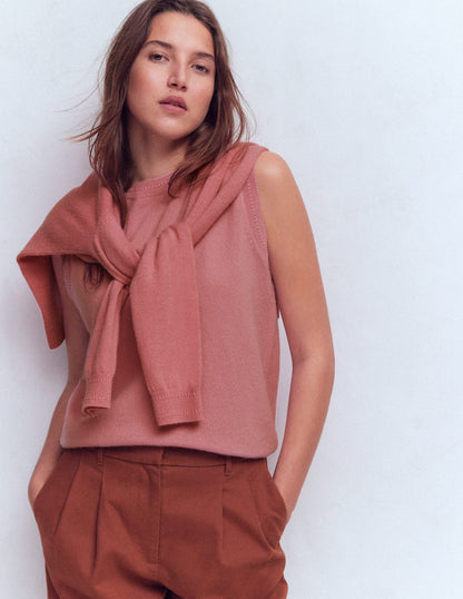 Eva Kaschmir-Pullunder-Kamelienrosa-1