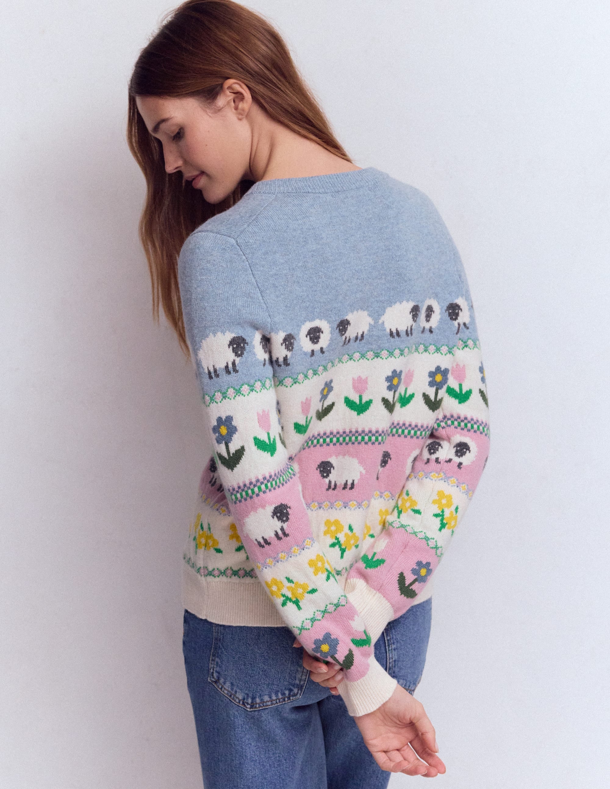 Edie Fair-Isle-Strickjacke-Ostern Bauernhof - Image 3