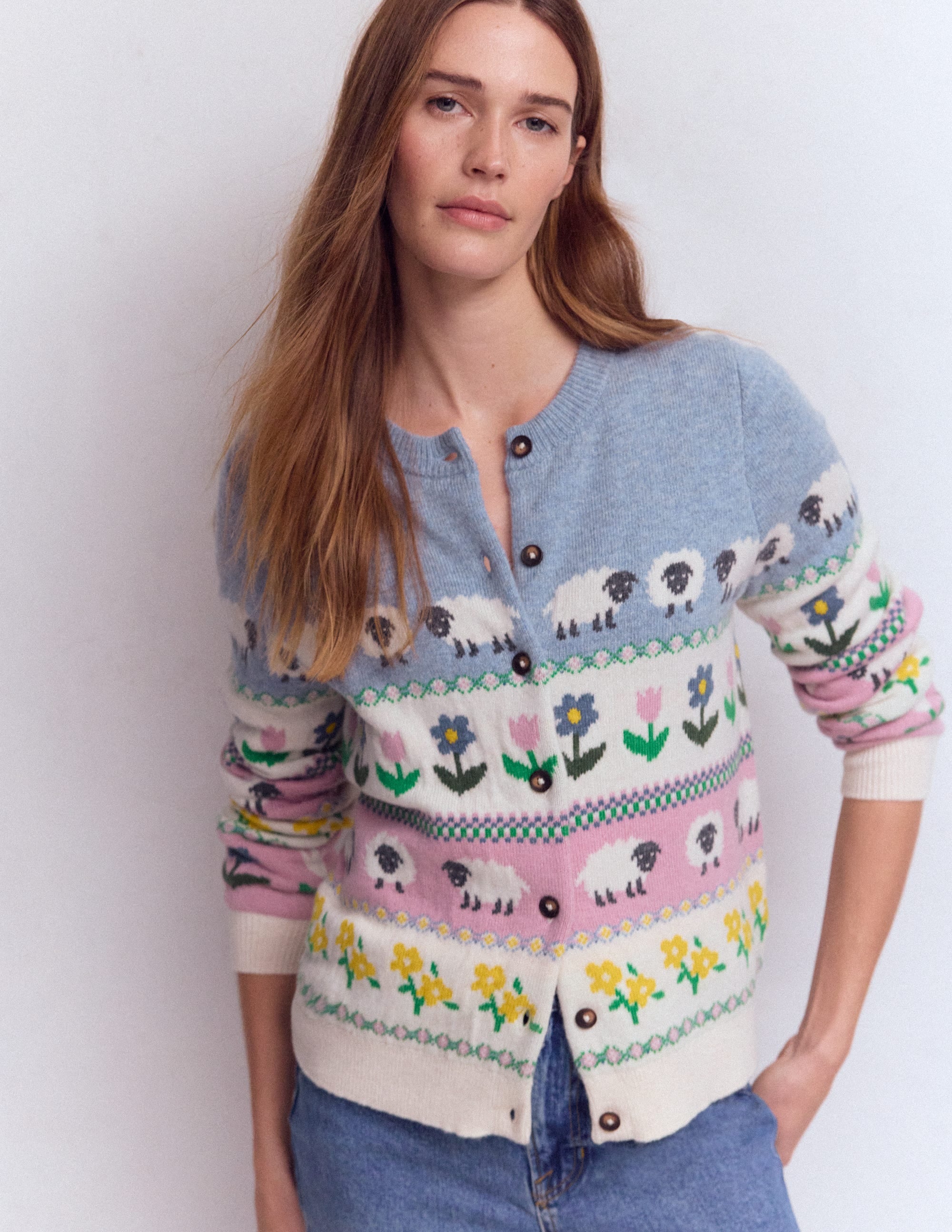 Edie Fair-Isle-Strickjacke-Ostern Bauernhof - Image 4