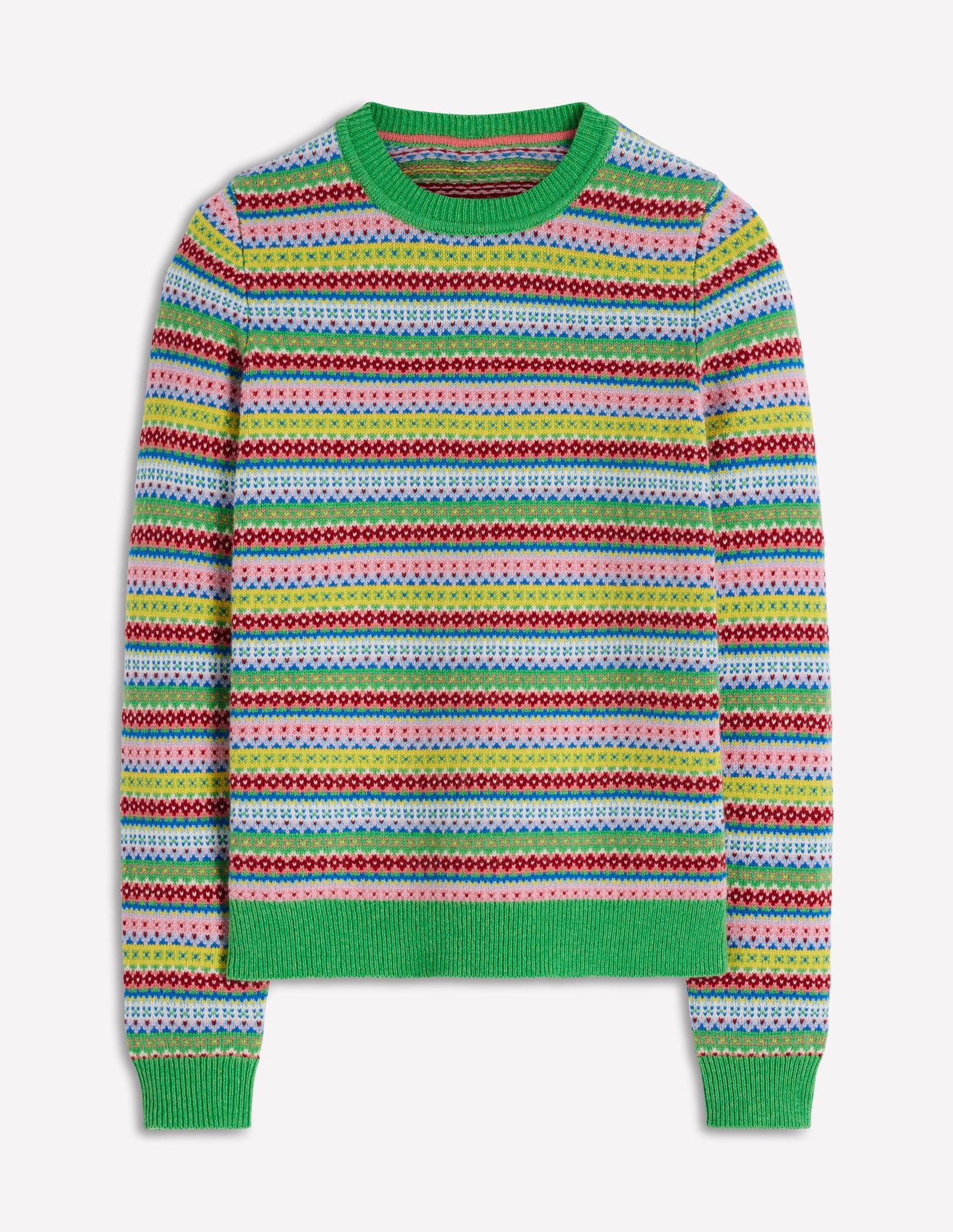 Edie Fair-Isle-Pullover-Bunt, Klassisch Geo