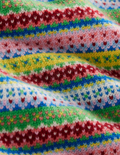 Edie Fair-Isle-Pullover-Bunt, Klassisch Geo-7