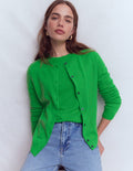 Cardigan Eva en cachemire-Vert printemps