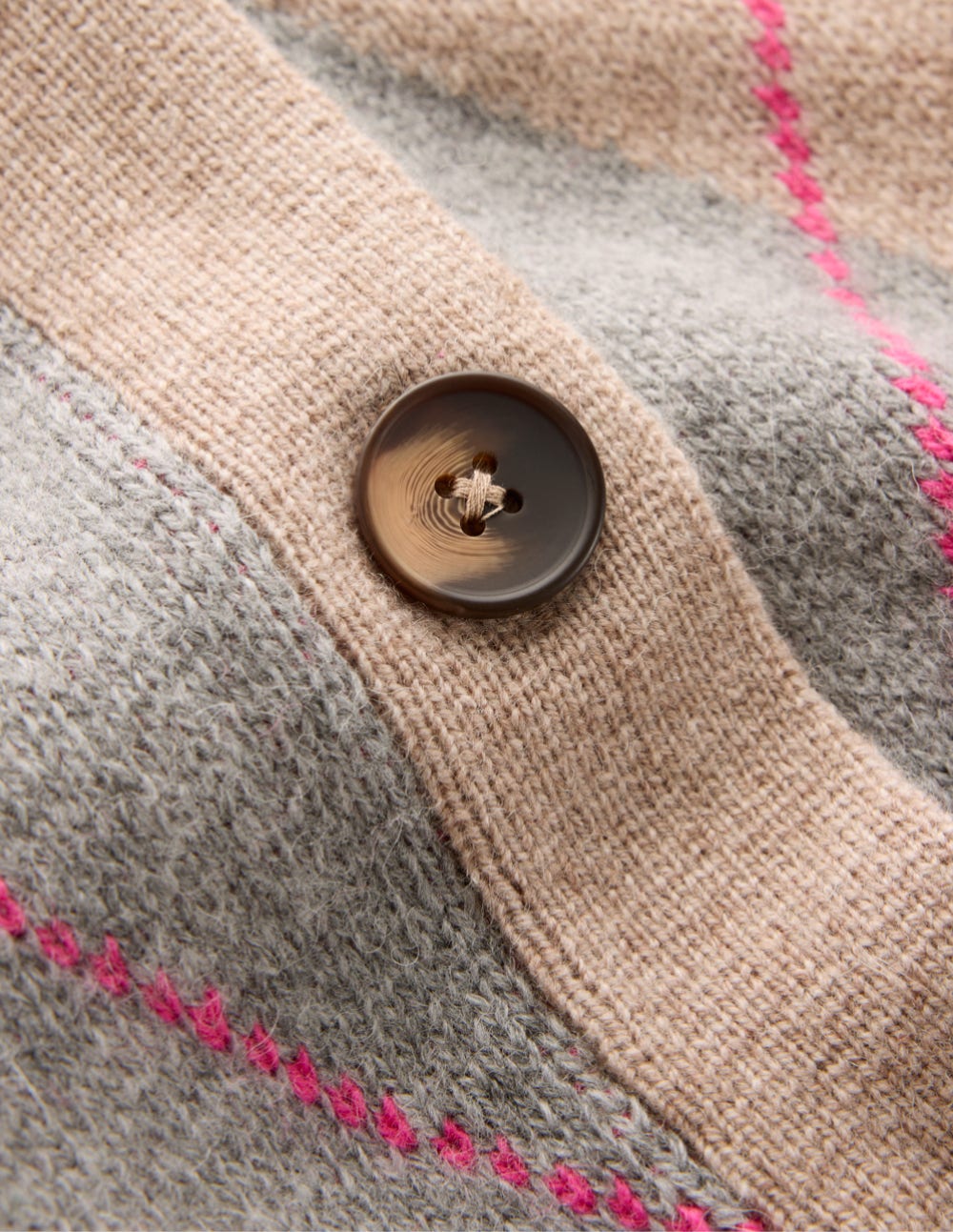 Quinn Strickjacke im Boyfriend-Stil-Neutral Argyle-8