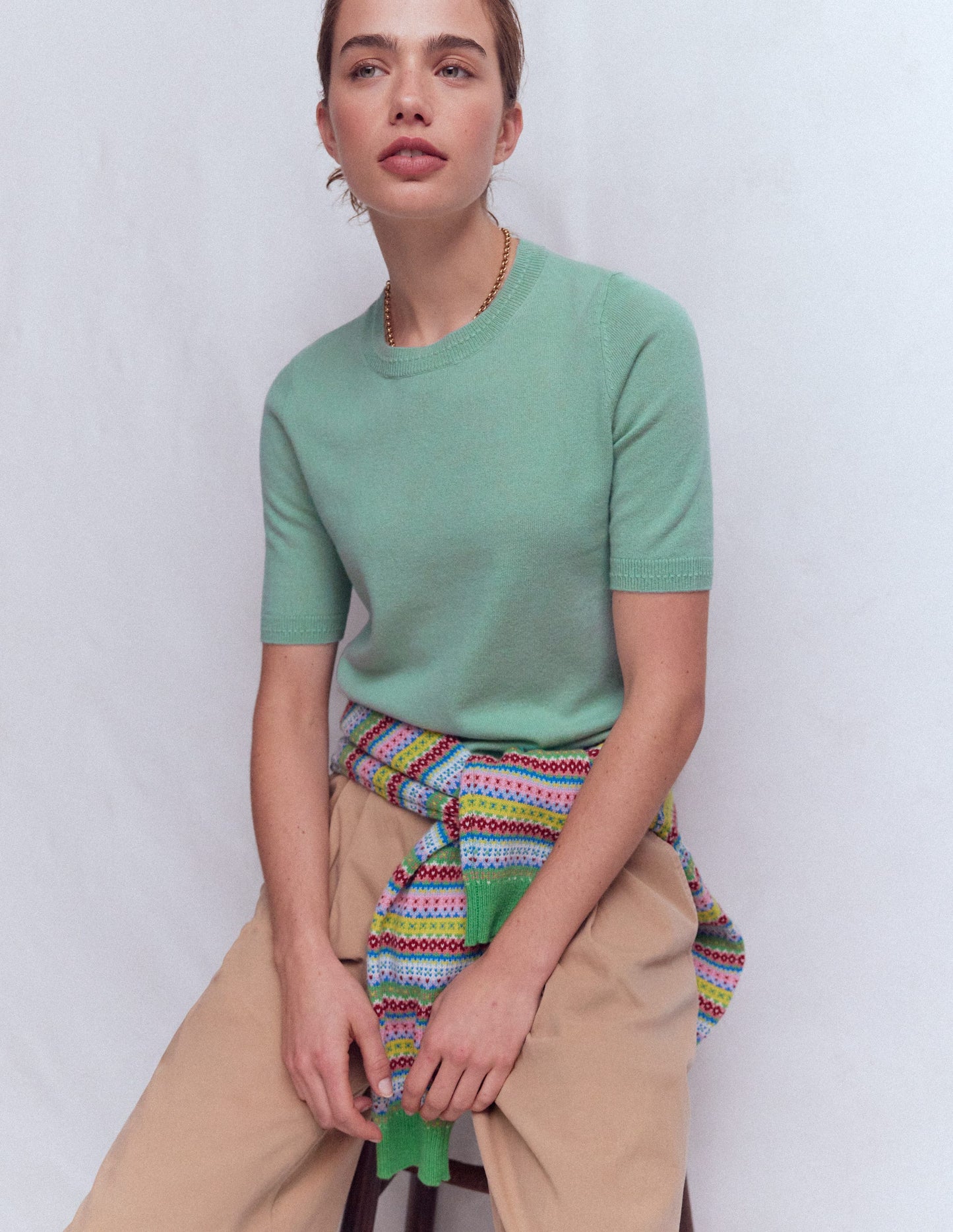 Eva Kaschmir-T-Shirt-Seladonblau