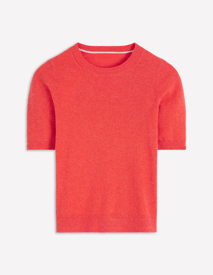 Eva Kaschmir-T-Shirt-Feuerorange Meliert-5