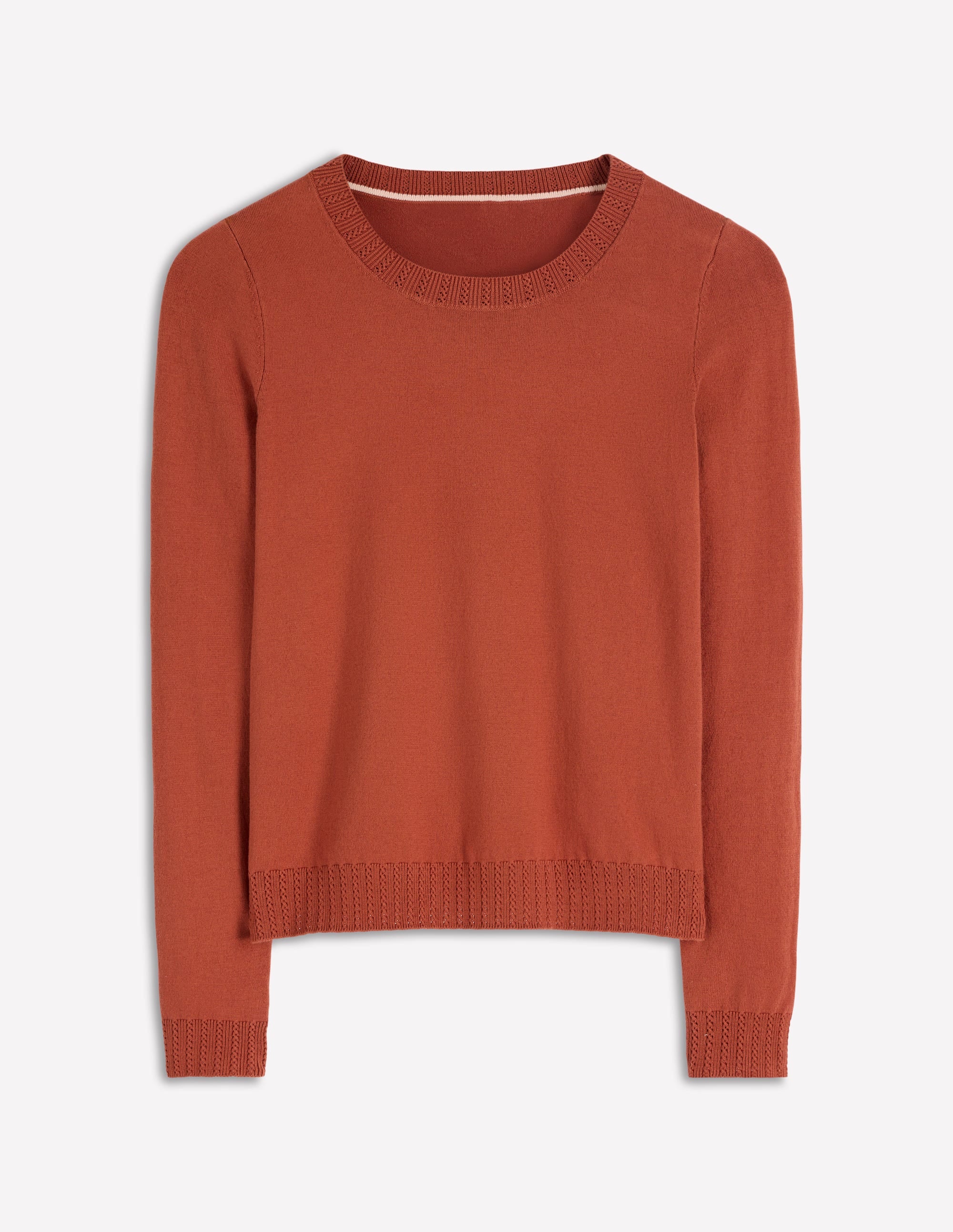 Emilia Baumwollpullover mit Rundhalsausschnitt-Kastanienbraun - Image 5