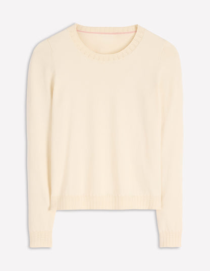 Emilia Cotton Crew Jumper-Warm Ivory-5