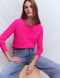 Emilia Baumwollpullover mit Rundhalsausschnitt-Rosarot