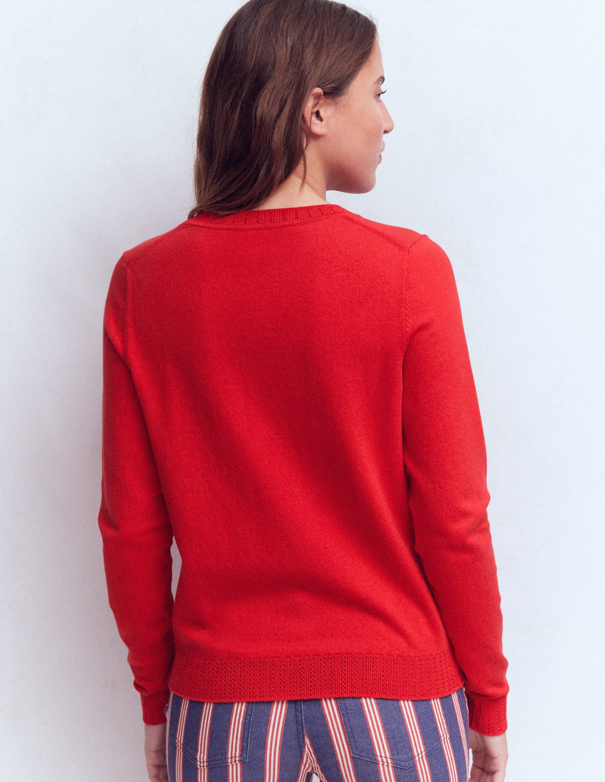 Emilia Baumwollpullover mit Rundhalsausschnitt-Merida-Rot - Image 3