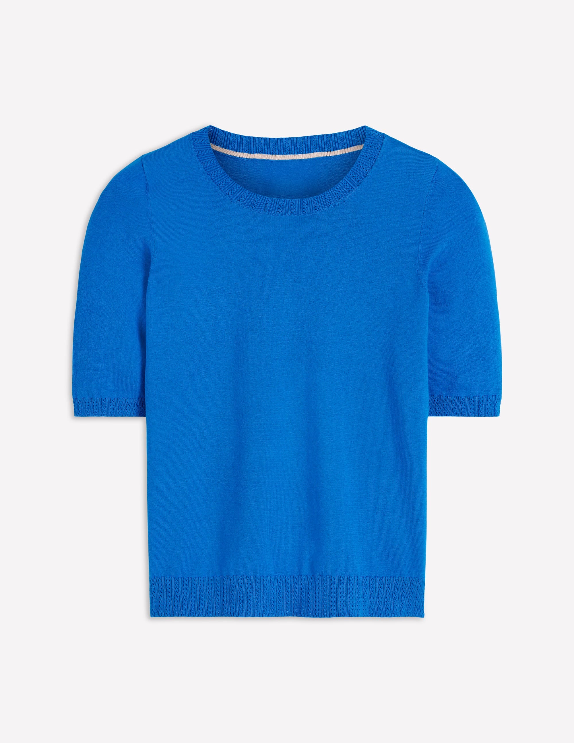 T-shirt col rond Emilia en coton-Bleu Martin-pêcheur - Image 5