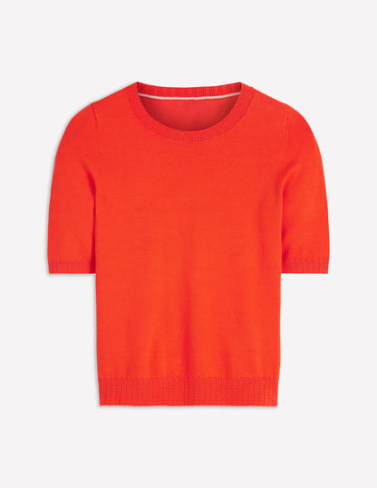 Emilia Baumwoll-T-Shirt mit Rundhalsausschnitt-Abendrot-Orange-5