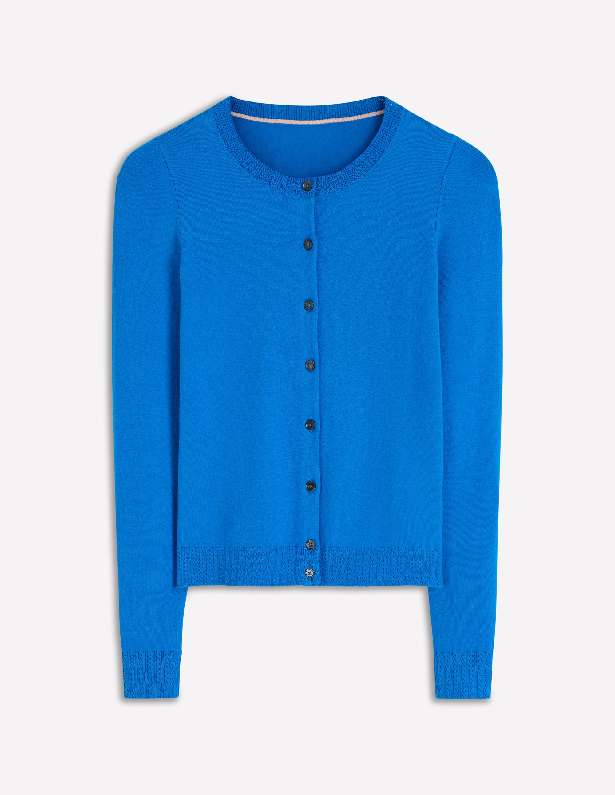 Emilia Baumwollstrickjacke mit Rundhalsausschnitt-Blau - Image 4