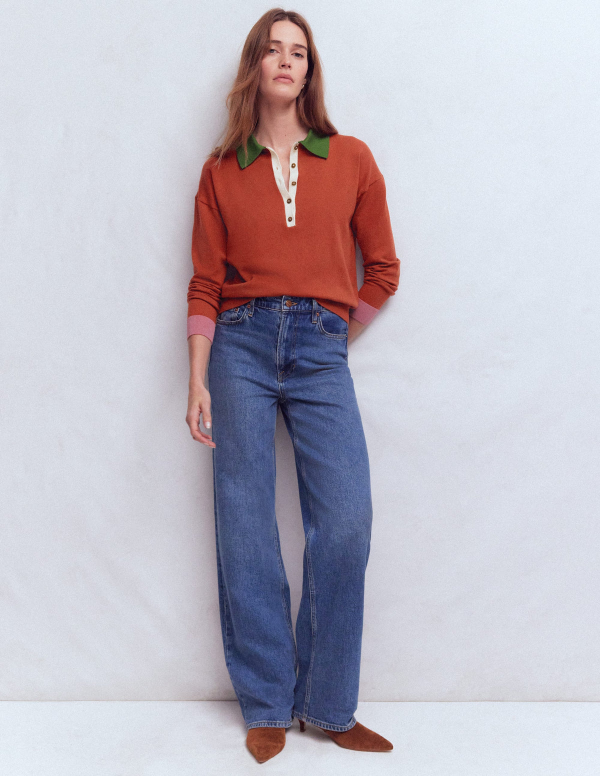 Lara Henley-Pullover aus Baumwolle-Scheunenrot - Image 4