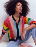 Cardigan Abi en jacquard-Arc-en-ciel multi