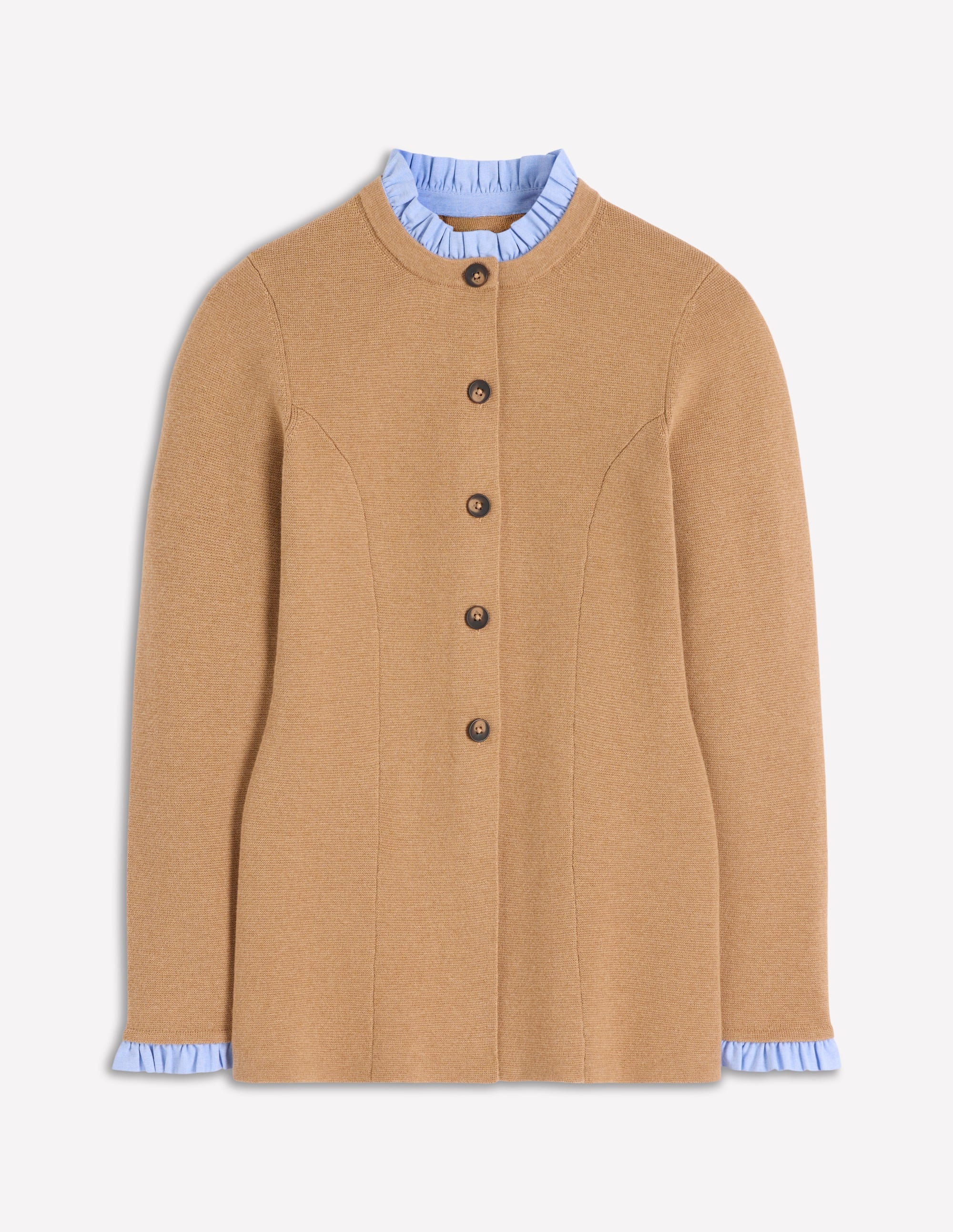 Joanna Taillierte Strickjacke-Camel Meliert - Image 6