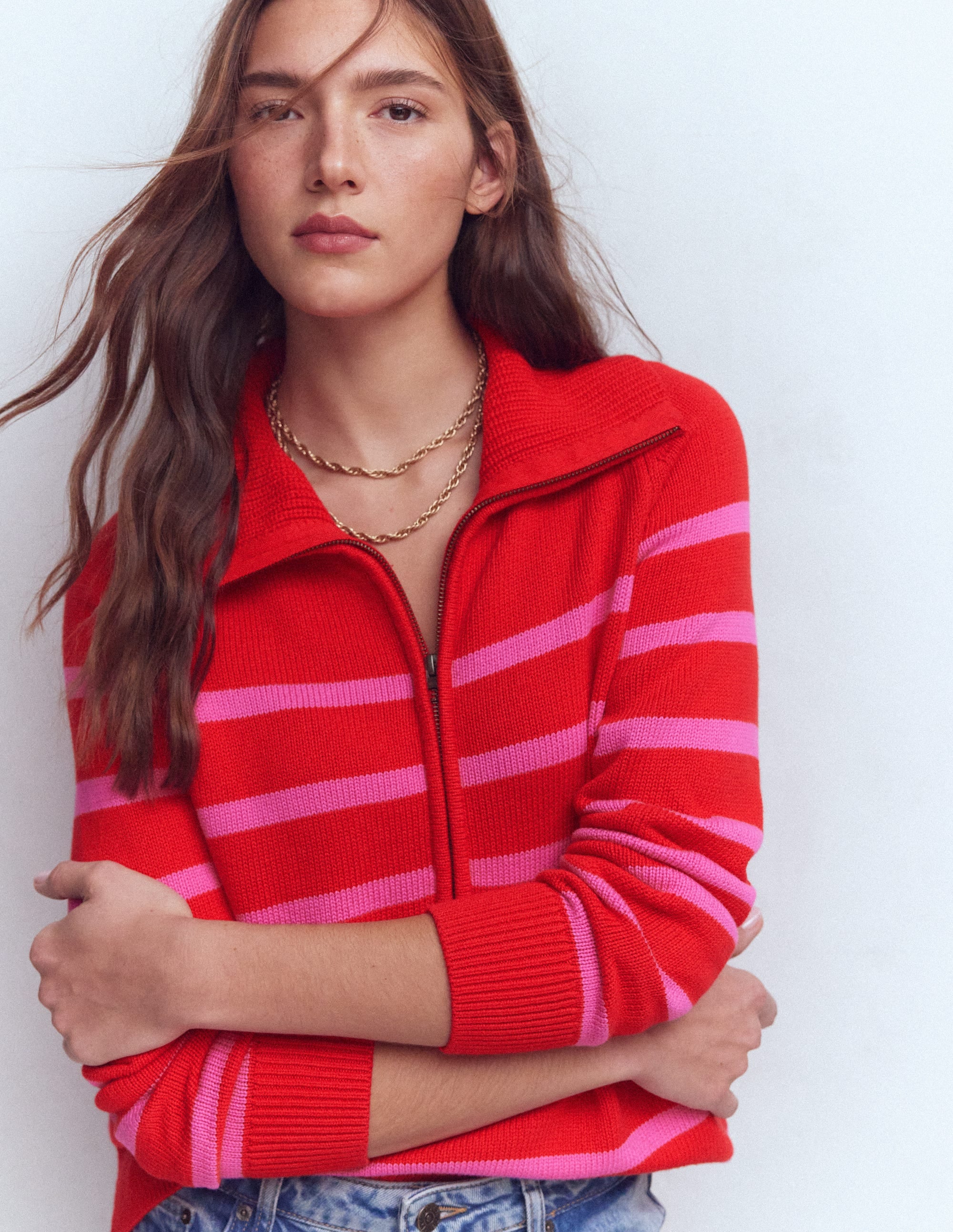 Lucy Pullover mit Halbreißverschluss-Rosa/Rot - Image 4